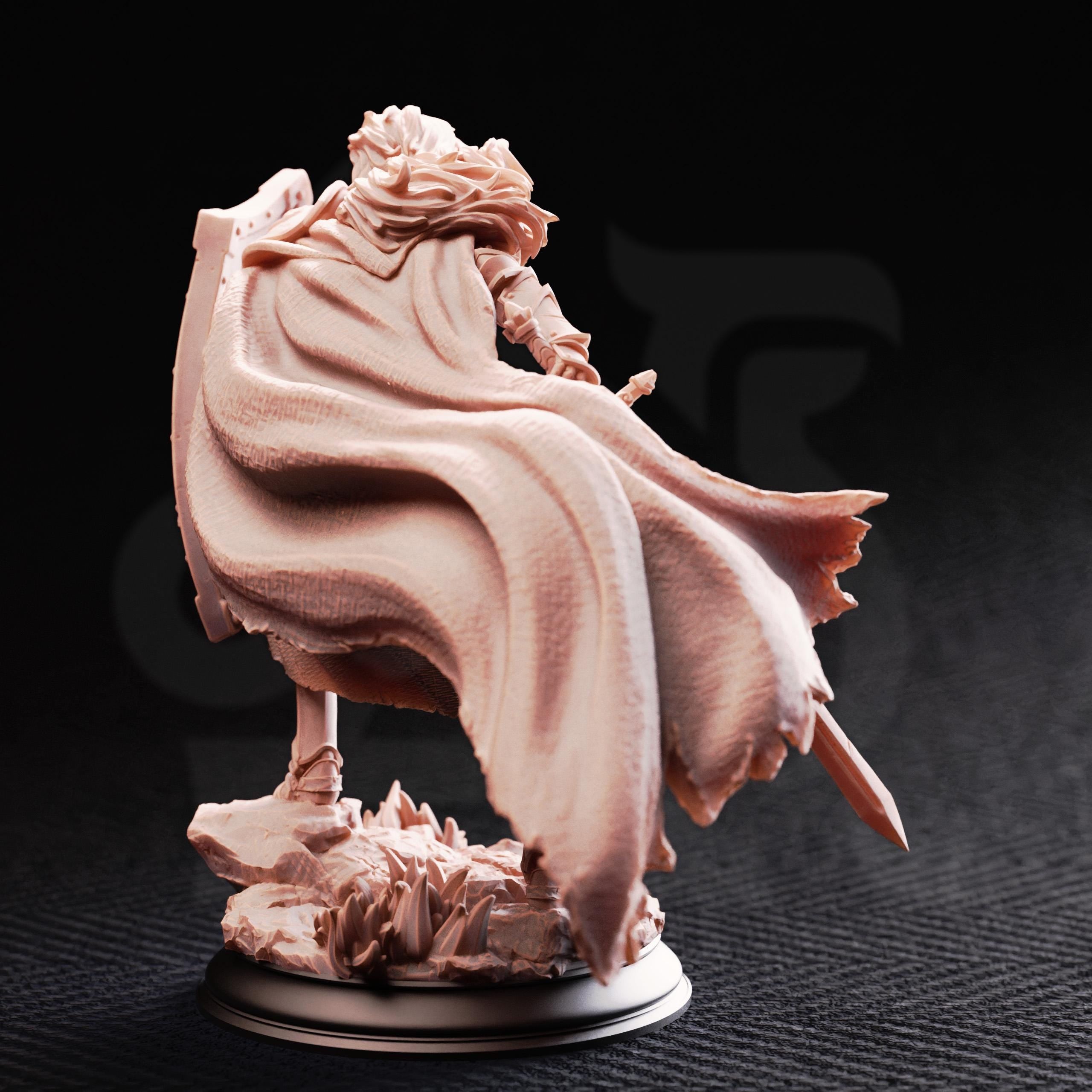 Lydia the Untarnished Paladin Fighter DND Miniature | 32mm Resin RPG Figure Dungeons and Dragons