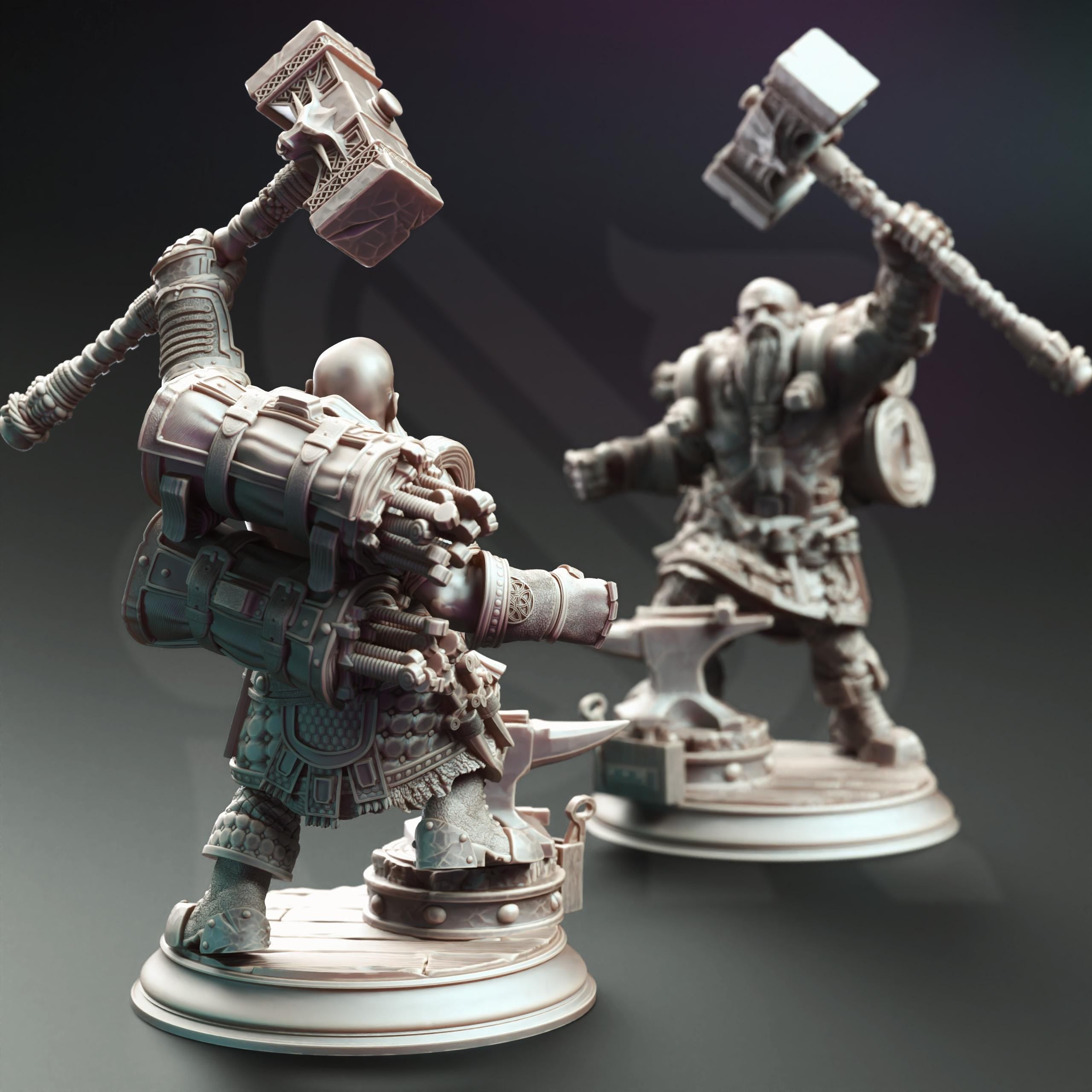 Lochren Hammerfist | Dwarf Duergar Artificer Blacksmith NPC | 32mm / 28mm / 75mm | Ideal for Tabletop RPGs | Dungeons and Dragons - Dm Stash