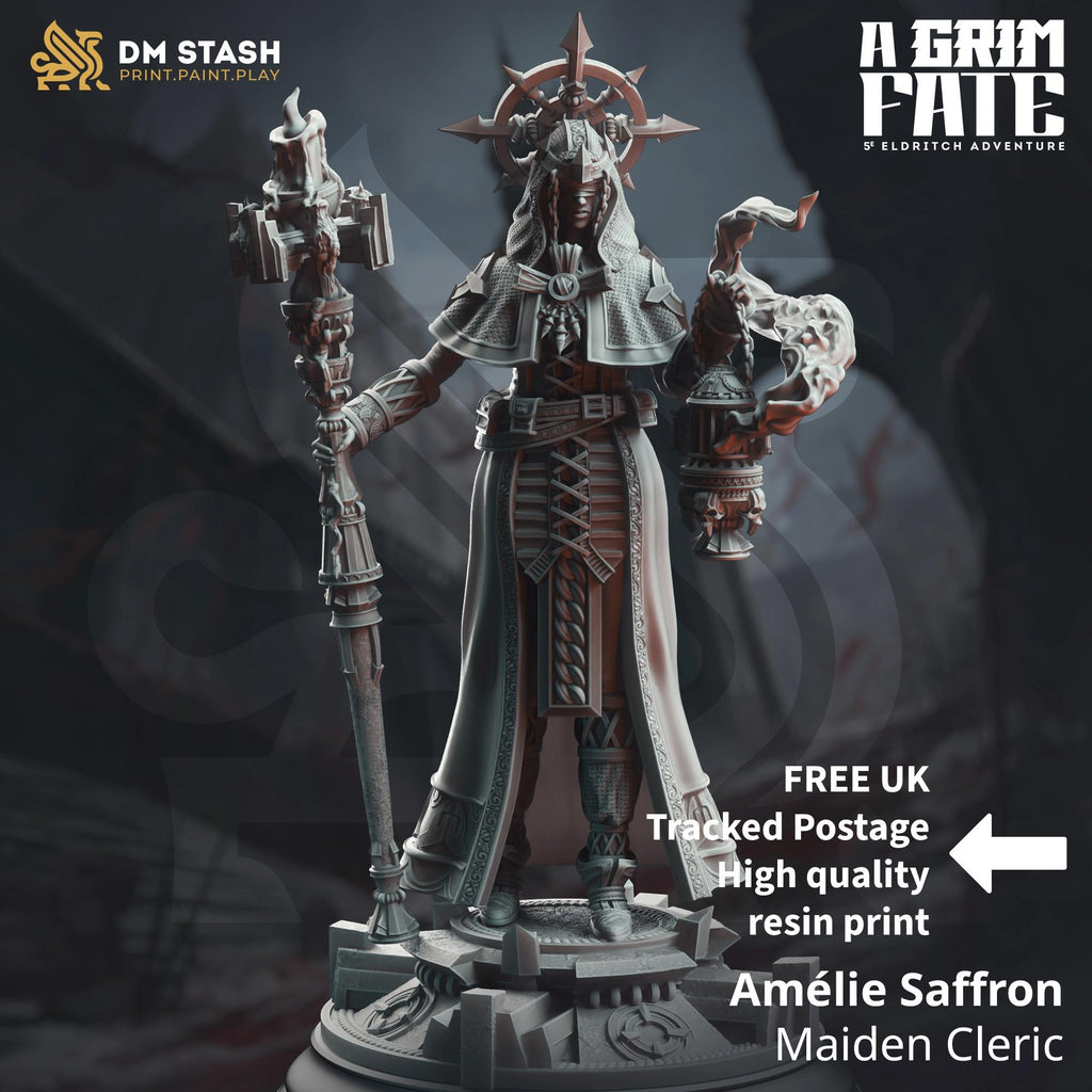 Amelie Saffron | Cleric, Mage, Paladin DND Miniature | 32mm Resin RPG Figure Dungeons and Dragons