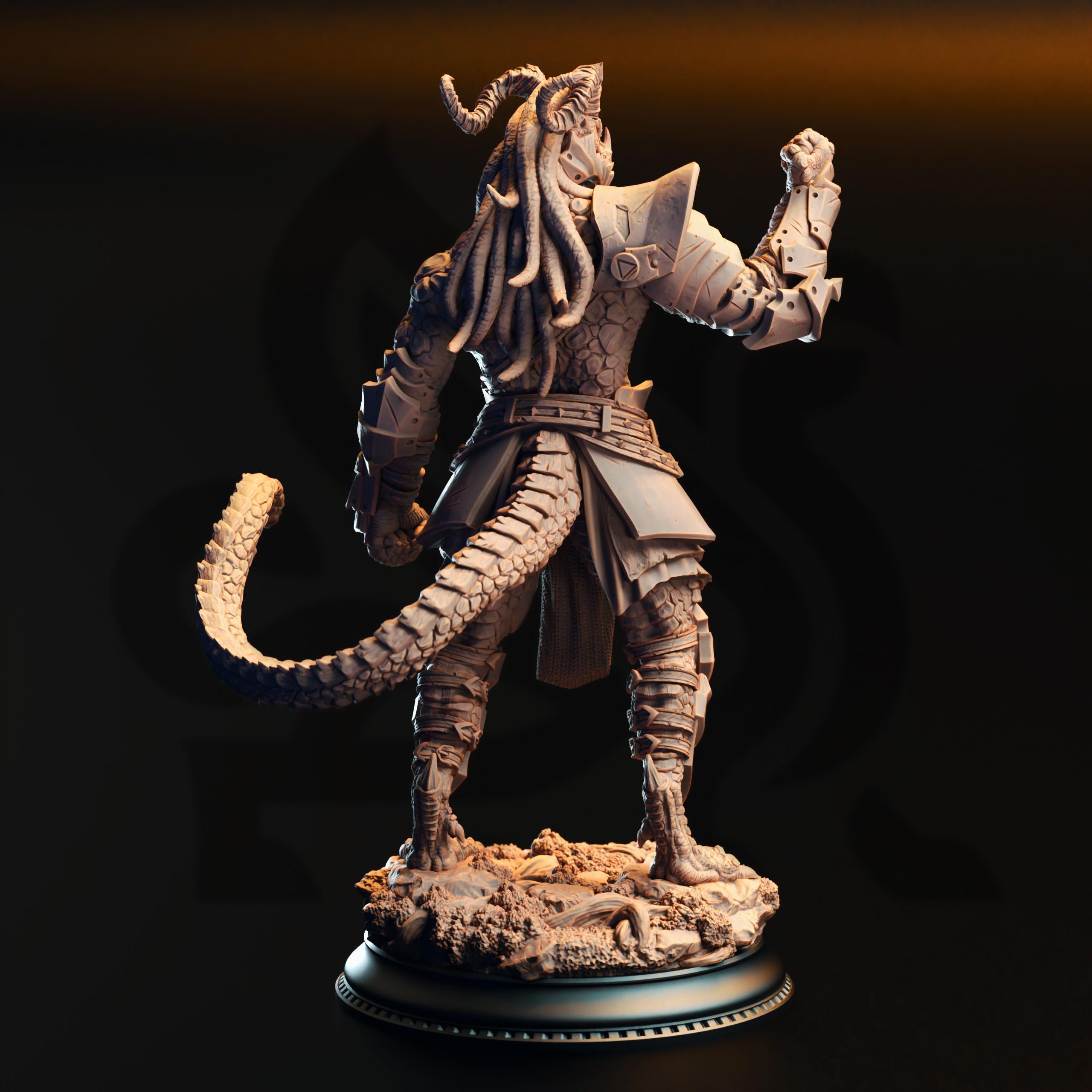 Vaakrin Steeljaw | Dragonborn Fighter | 32mm / 28mm / 75mm | Ideal for Tabletop RPGs | Dungeons and Dragons - Dm Stash