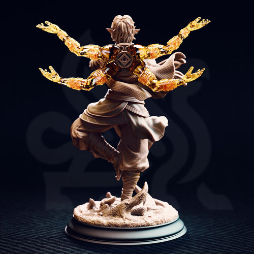 Caryian Of The Astral Sun | Elf Monk Fighter Barbarian | 32mm / 28mm / 75mm | Ideal for Tabletop RPGs | Dungeons and Dragons - Dm Stash