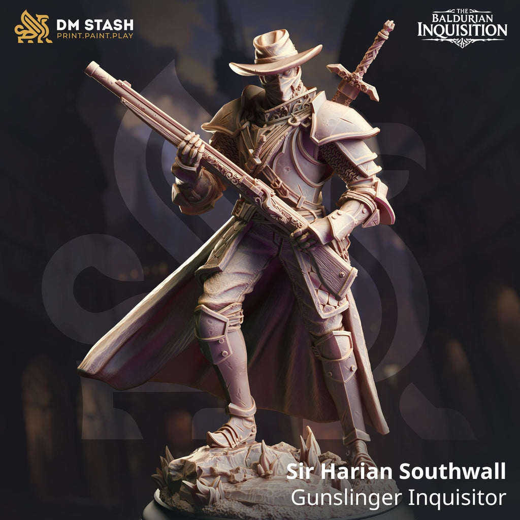 Sir Harian Gunslinger DND Miniature | 32mm Resin RPG Figure Dungeons and Dragons