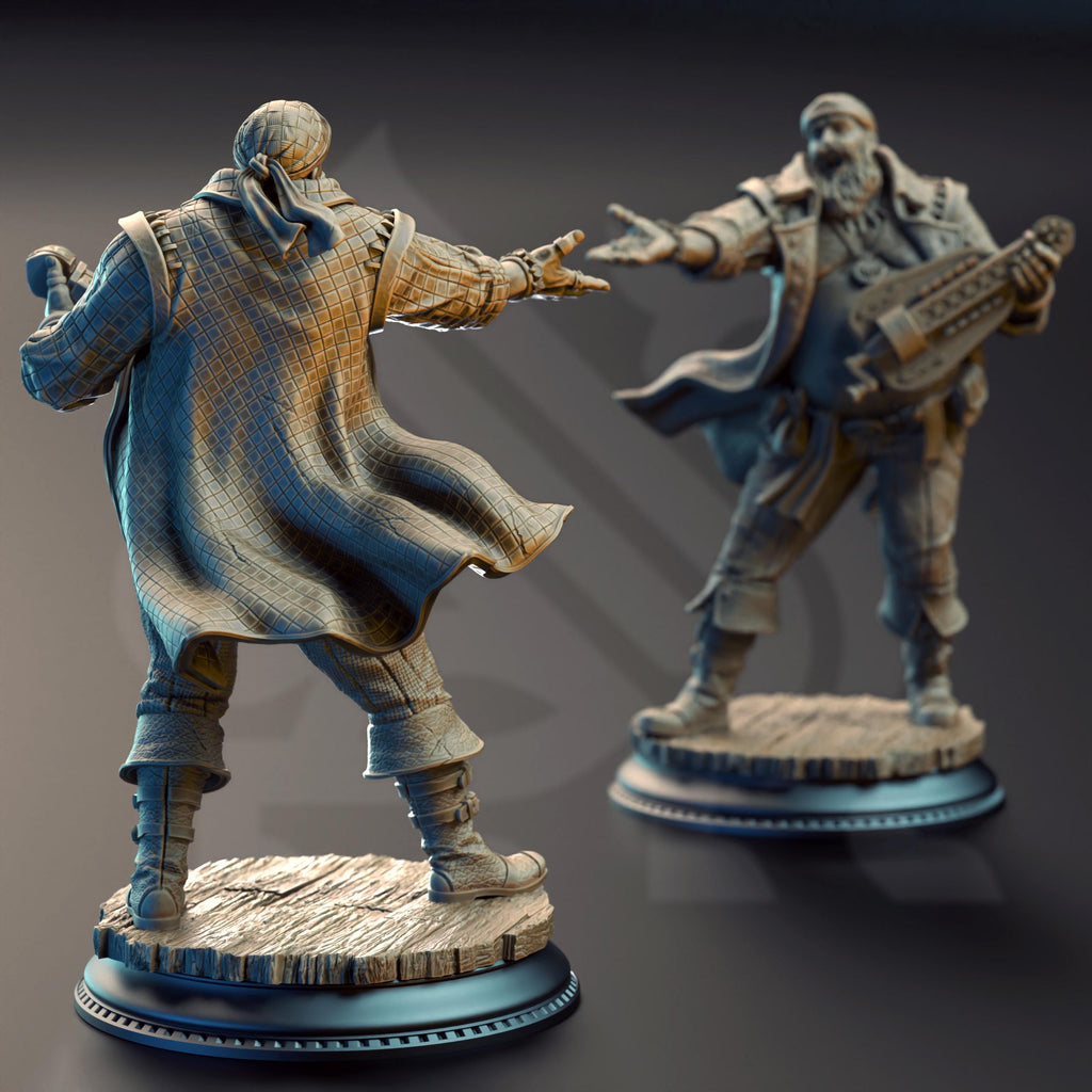 Bossman Bill | Pirate Human Bard NPC| 32mm / 28mm / 75mm | Ideal for Tabletop RPGs | Dungeons and Dragons - Dm Stash