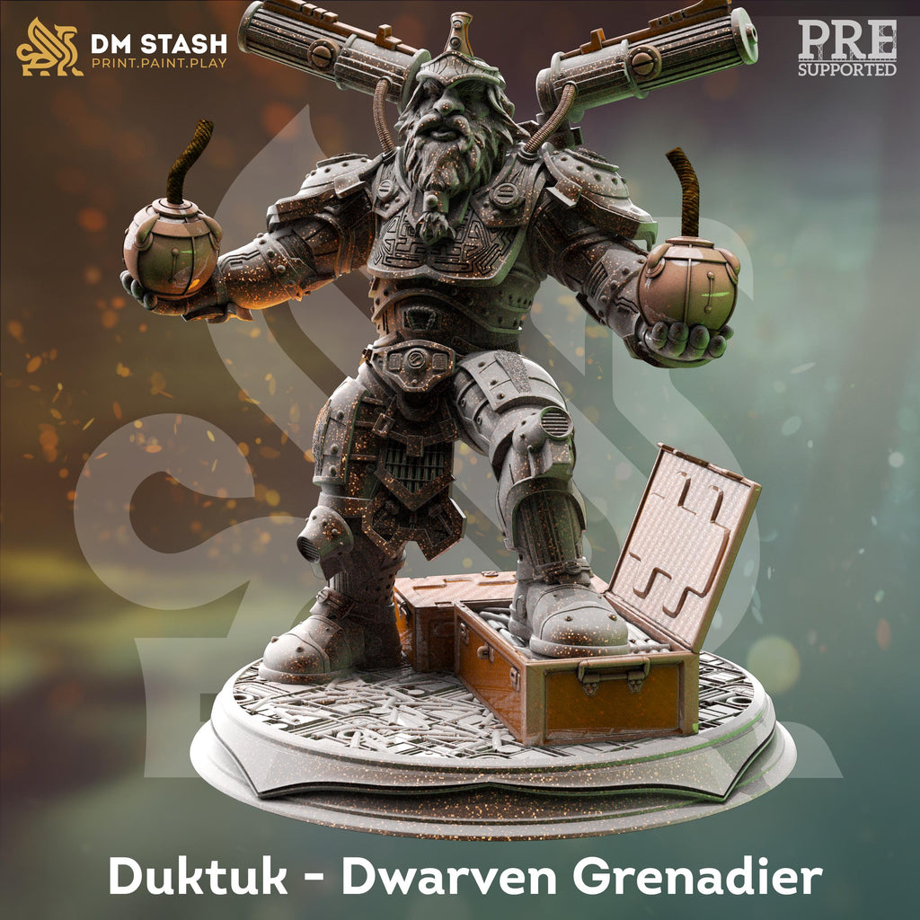 Duktuk | Dwarf Artificer Ranger | 32mm / 28mm / 75mm | Ideal for Tabletop RPGs | Dungeons and Dragons - Dm Stash