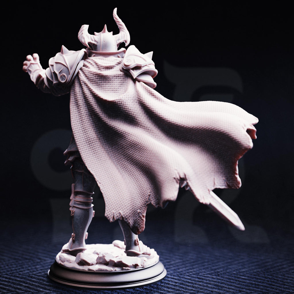Villnais The Ashen Paladin DND Miniature | 32mm Resin RPG Figure Dungeons and Dragons