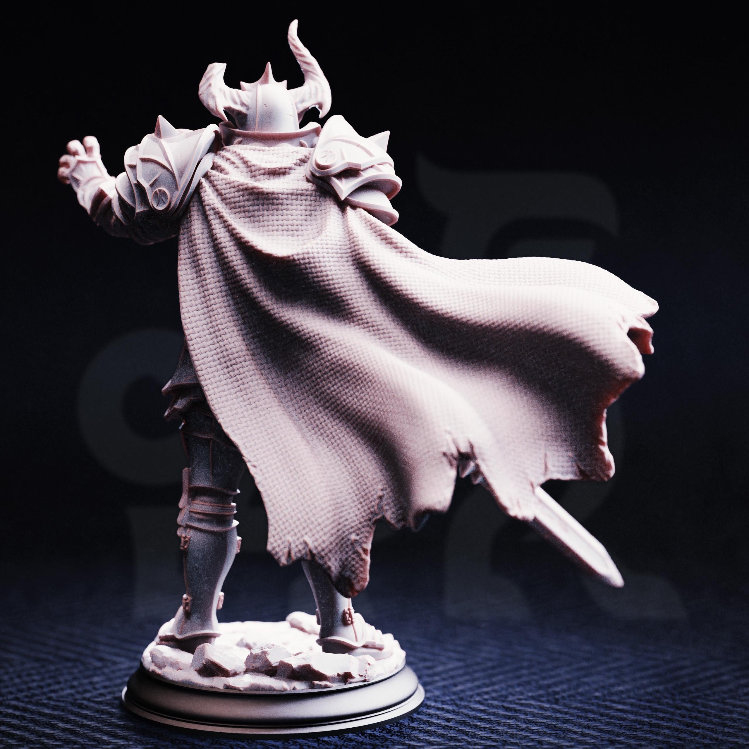 Villnais The Ashen Paladin DND Miniature | 32mm Resin RPG Figure Dungeons and Dragons