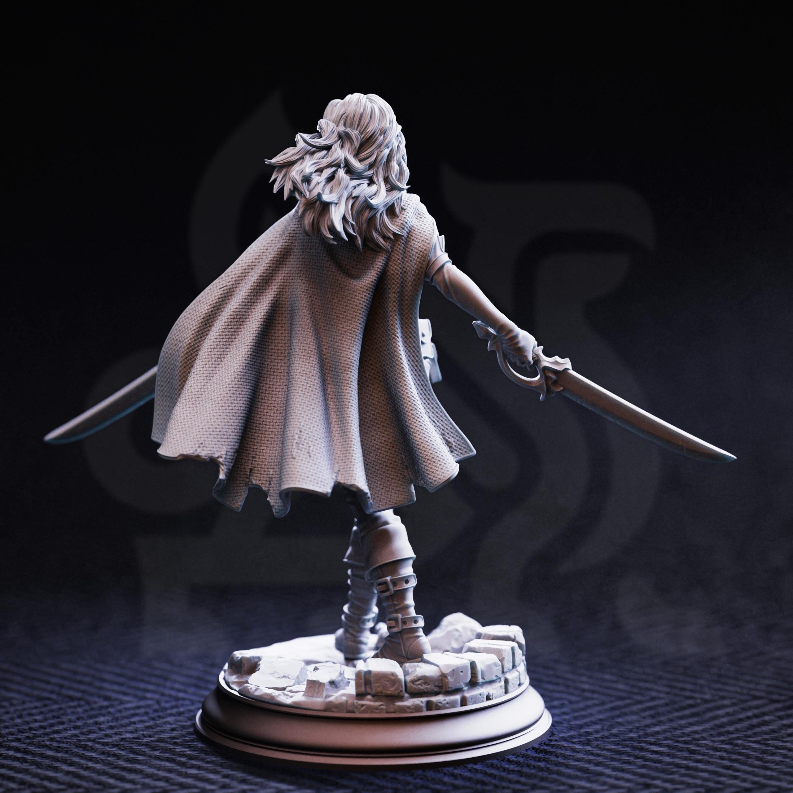 Angela Hardvin | Elf Human Rogue Duelist Fighter Ranger | 32mm / 28mm / 75mm | Ideal for Tabletop RPGs | Dungeons and Dragons - Dm Stash
