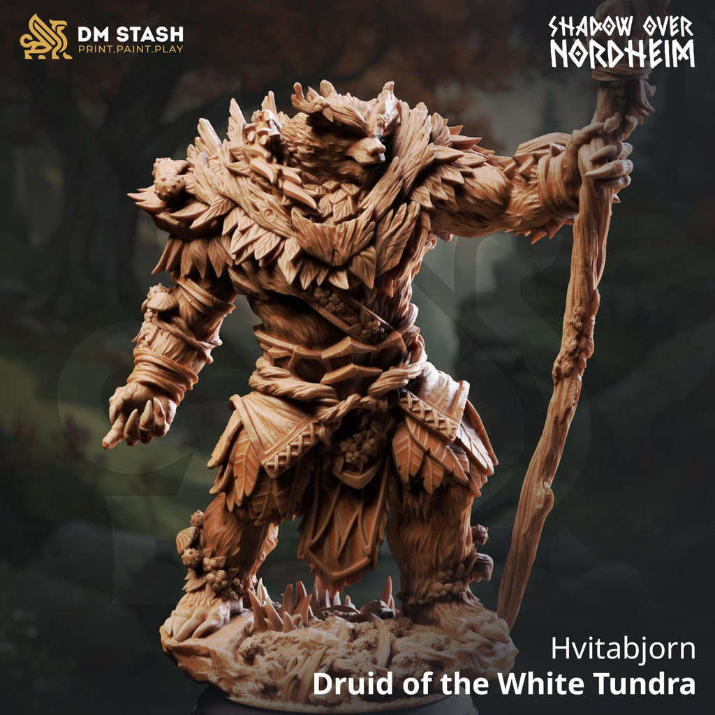 Bear Folk Druid Of The Tundra | NPC Mage Sorcerer Druid | 32mm / 28mm / 75mm | Ideal for Tabletop RPGs | Dungeons and Dragons - Dm Stash