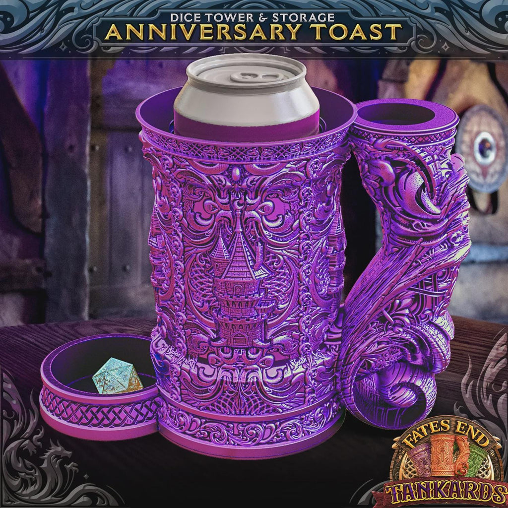 DND Fantasy Flask Dice Tower | Dice Storage Tankard + Drinks Holder | RPG Dice Vault | Gift for Dungeon Masters & Players