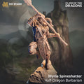 Illyria Spineshatter | Half Dragon Draconic Barbarian | 32mm / 28mm / 75mm | Ideal for Tabletop RPGs | Dungeons and Dragons - Dm Stash