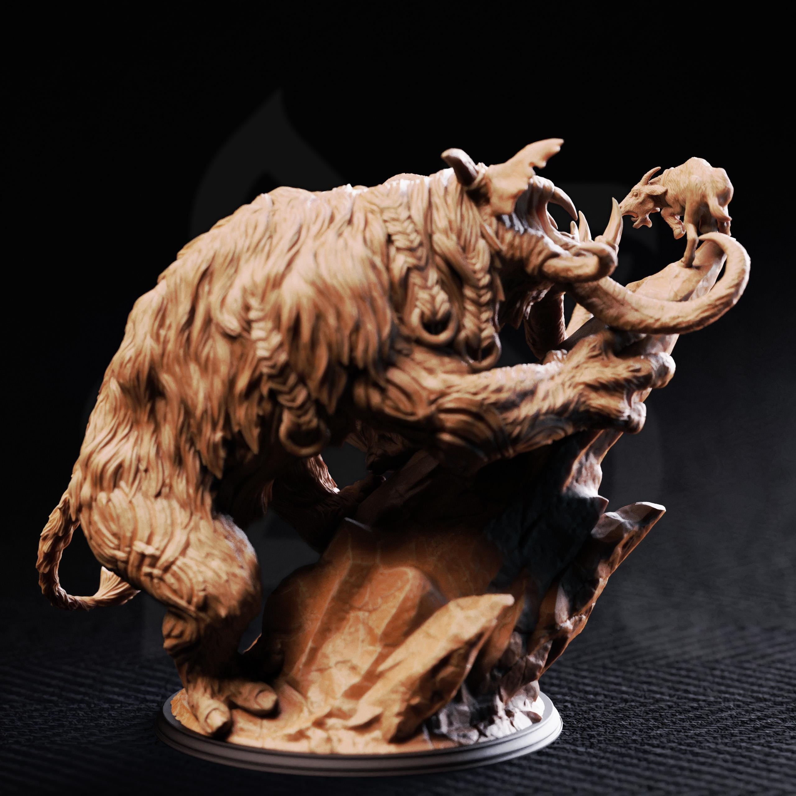 The Frost Horned Beast | Nordic Creature Familiar Monster  | 32mm / 28mm / 75mm | Ideal for Tabletop RPGs | Dungeons and Dragons - Dm Stash