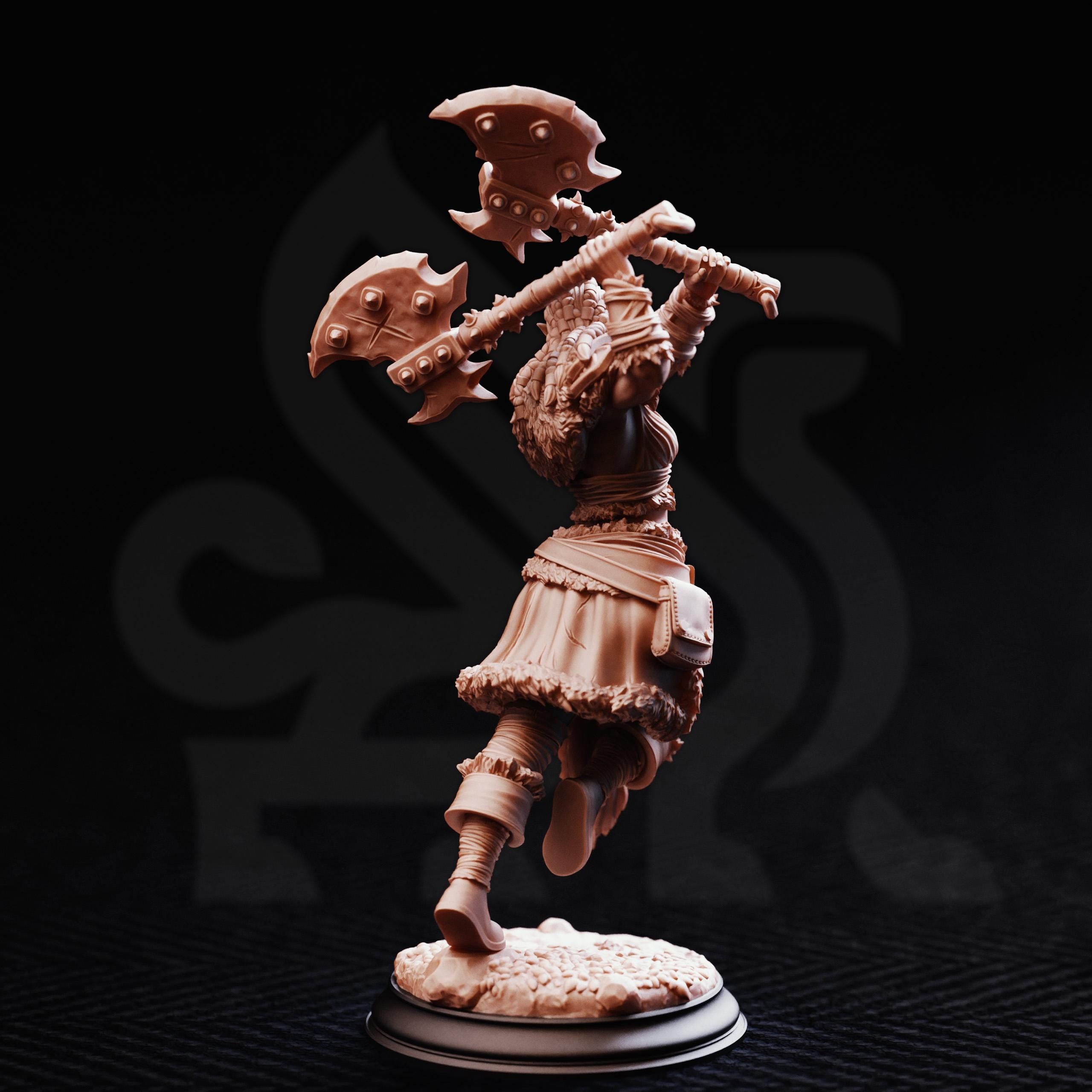 Tekrana Half Orc Warrior | Orc Fighter Paladin Barbarian | 32mm / 28mm / 75mm | Ideal for Tabletop RPGs | Dungeons and Dragons - Dm Stash