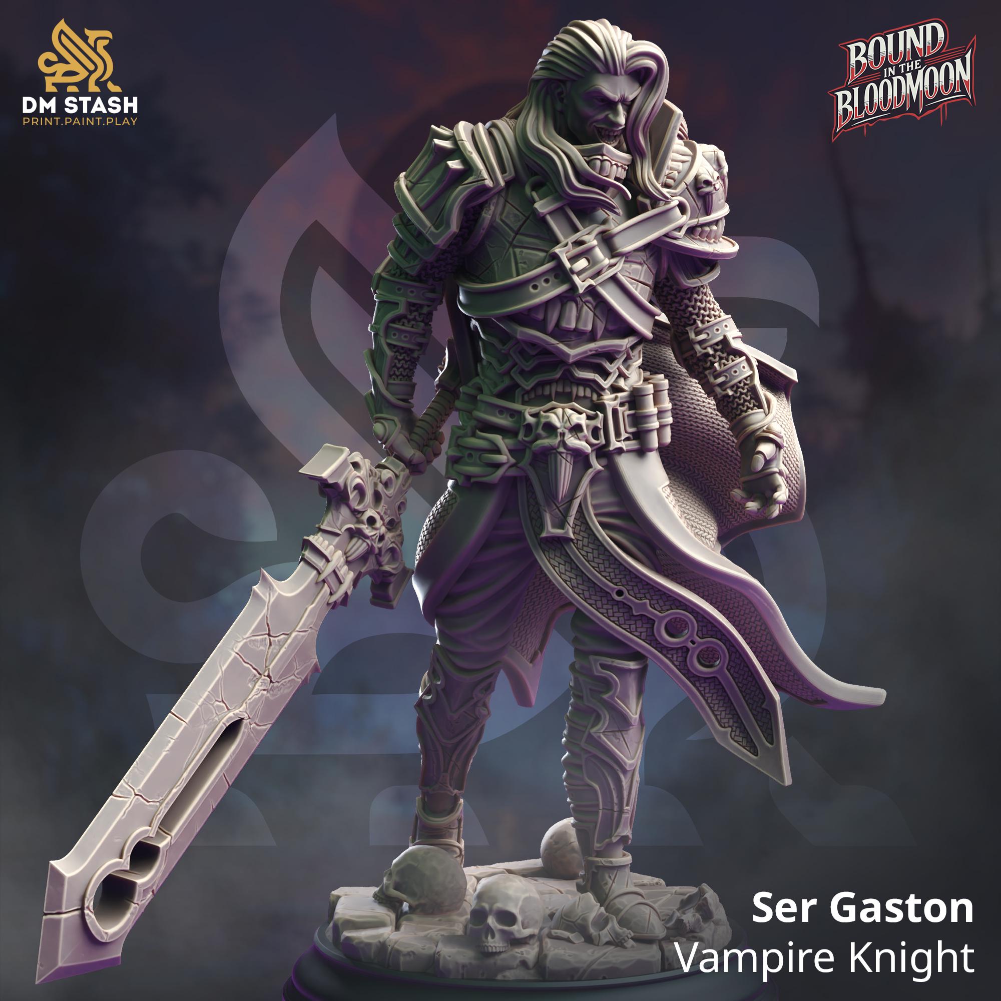 Ser Gaston | Vampire Lord Monster Curse Of Strahd | 32mm / 28mm / 75mm | Ideal for Tabletop RPGs | Dungeons and Dragons - Dm Stash