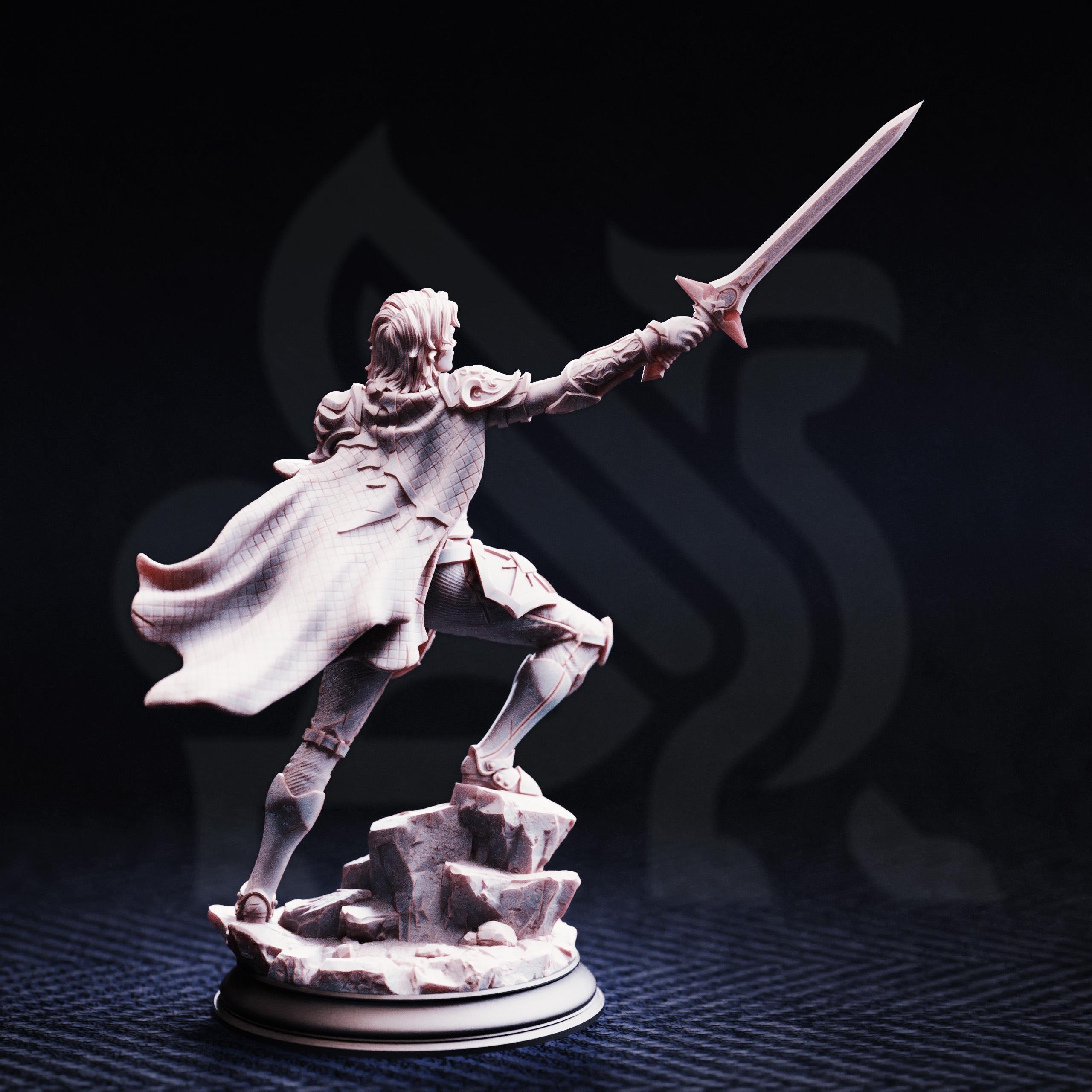 Hitalia Female Paladin Miniature DND Miniature | 32mm Resin RPG Figure Dungeons and Dragons