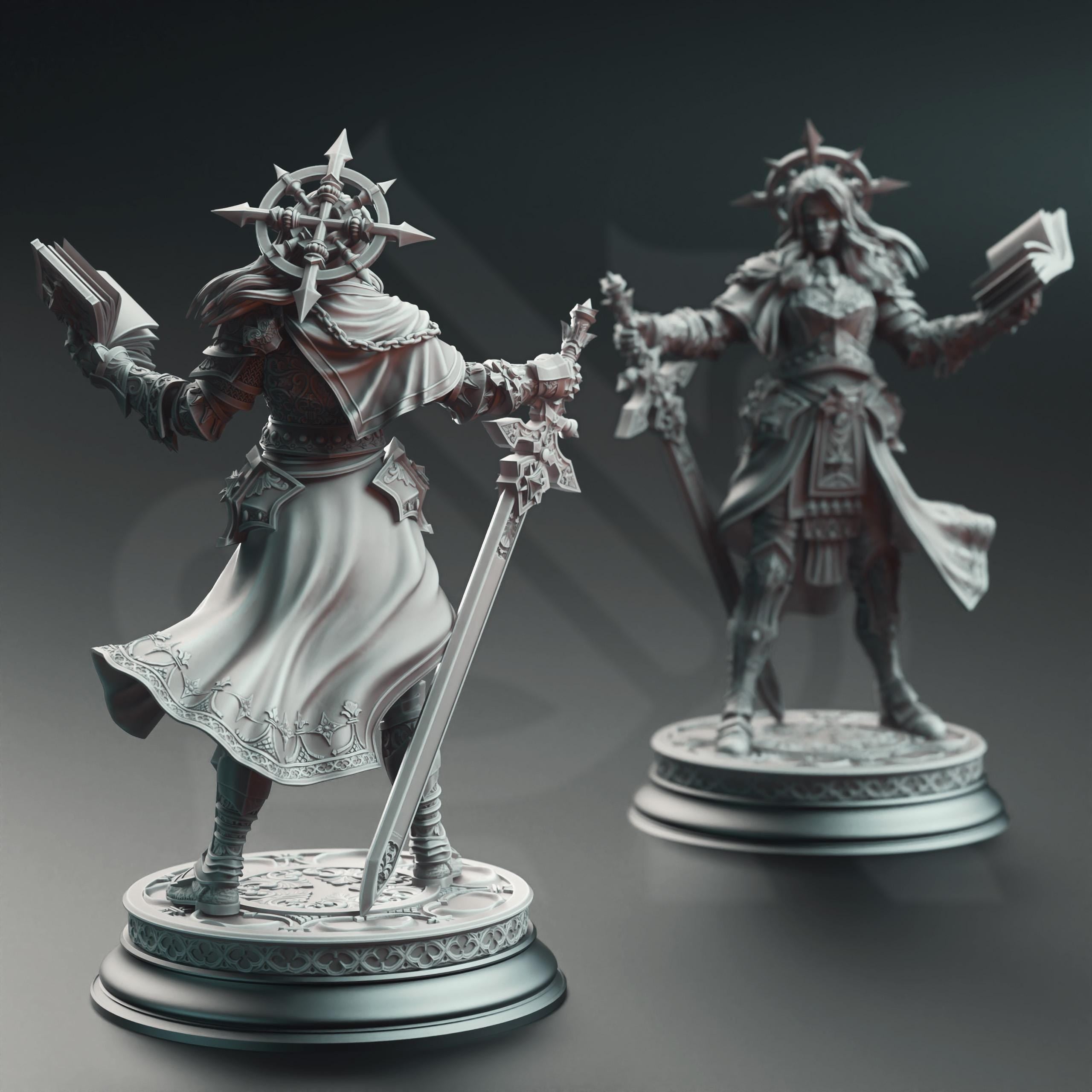 Johanna Saffron The Scorned | Human Aasimar Paladin | 32mm / 28mm / 75mm | Ideal for Tabletop RPGs | Dungeons and Dragons - Dm Stash