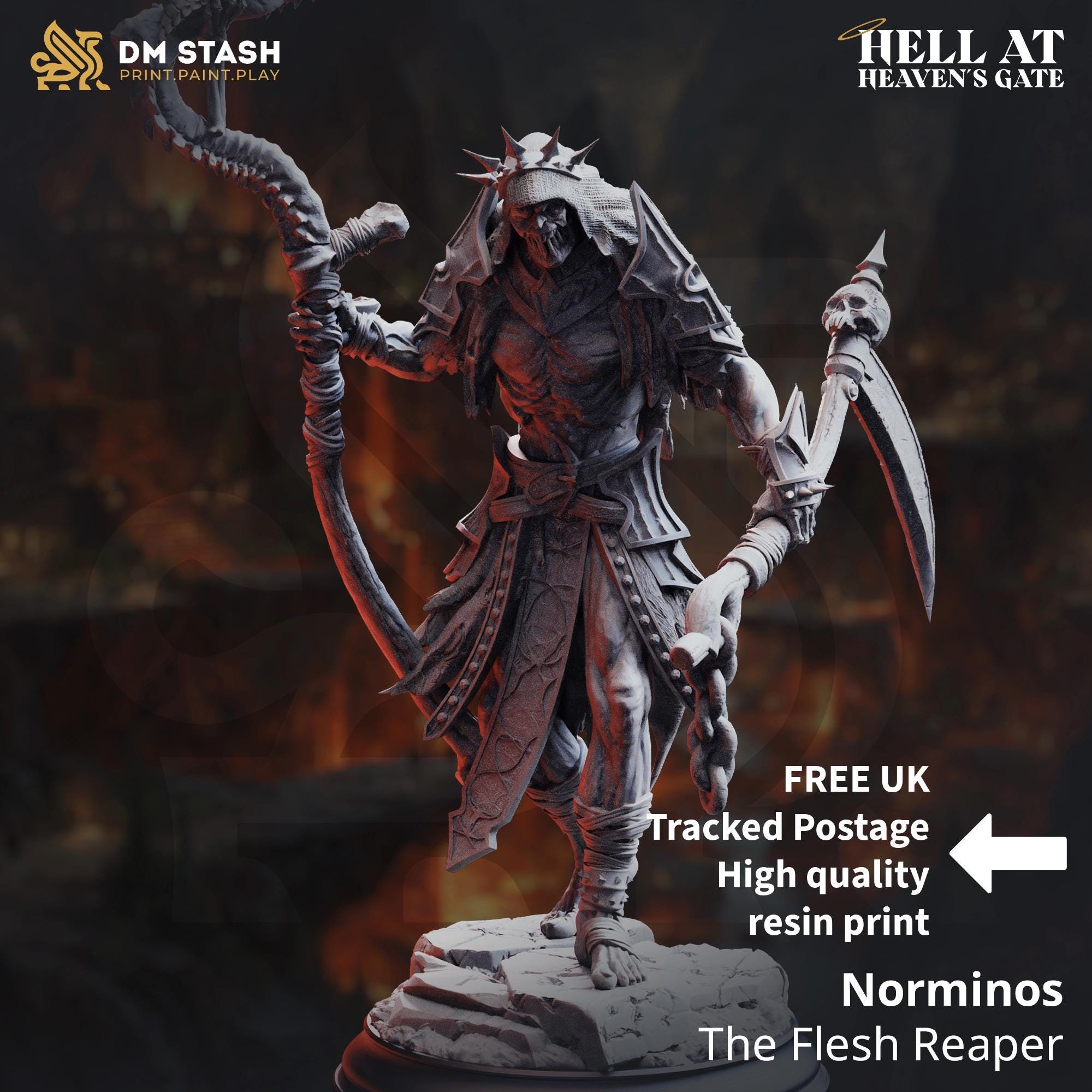 Norminos The Flesh Reaper DND Miniature | 32mm Resin RPG Figure Dungeons and Dragons