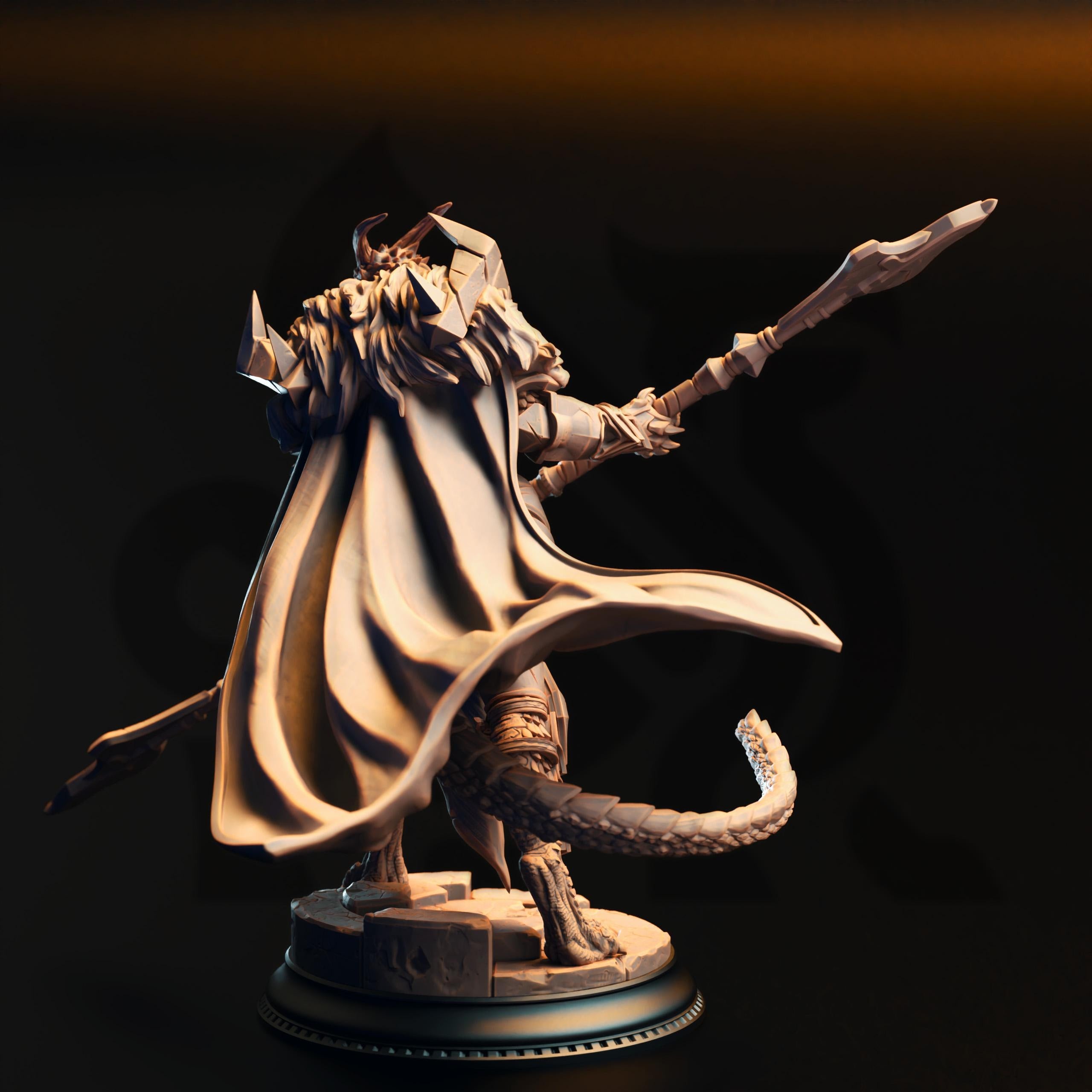 Apokis The Resolute | Dragonborn Knights Fighter Paladin | 32mm / 28mm / 75mm | Ideal for Tabletop RPGs | Dungeons and Dragons - Dm Stash