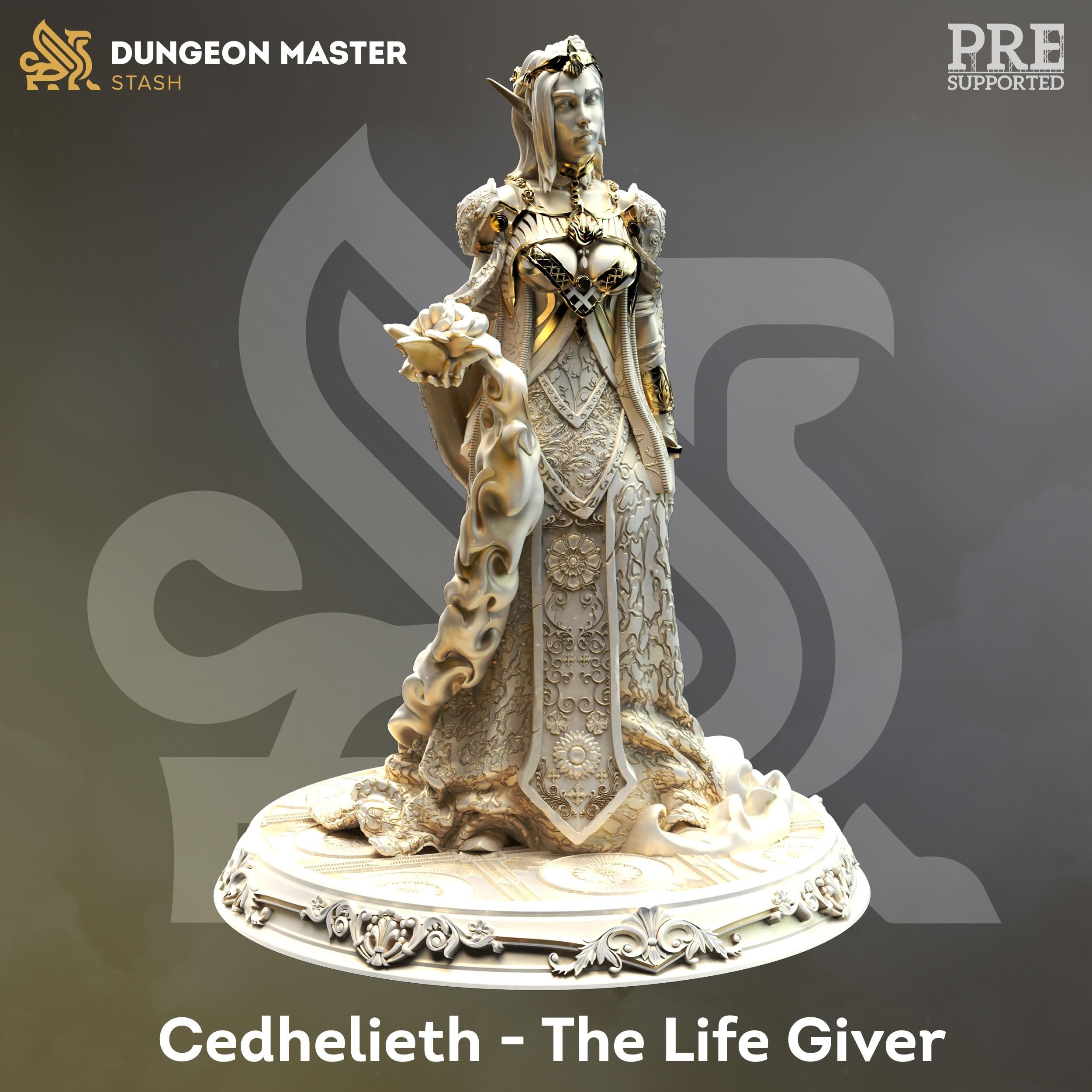 Cedhelieth Drow Elf Mage DND Miniature | 32mm Resin RPG Figure Dungeons and Dragons