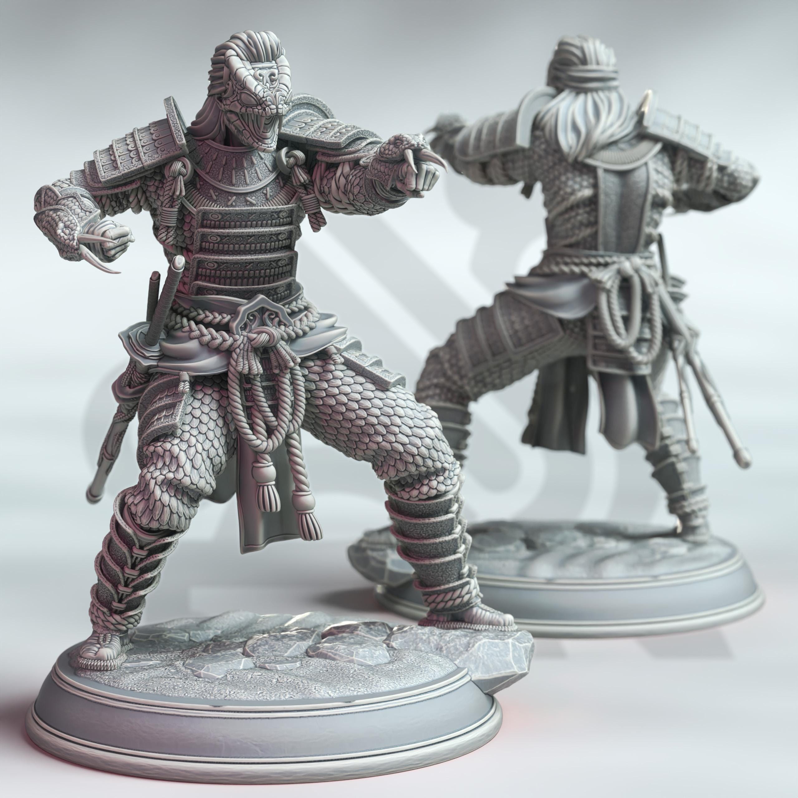 Kazuhira Orochi | Human Fighter Samurai | 32mm / 28mm / 75mm | Ideal for Tabletop RPGs | Dungeons and Dragons - Dm Stash