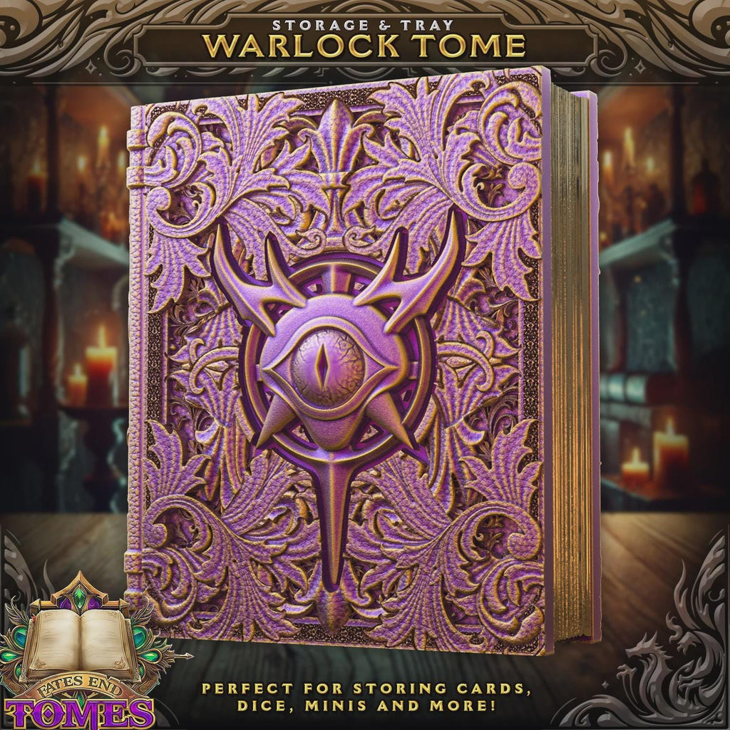 Warlock Dice Tower Book | Dungeons & Dragons Dice Storage Tome | RPG Dice Tray | Bardic Gift | TTRPG Accessory Organiser