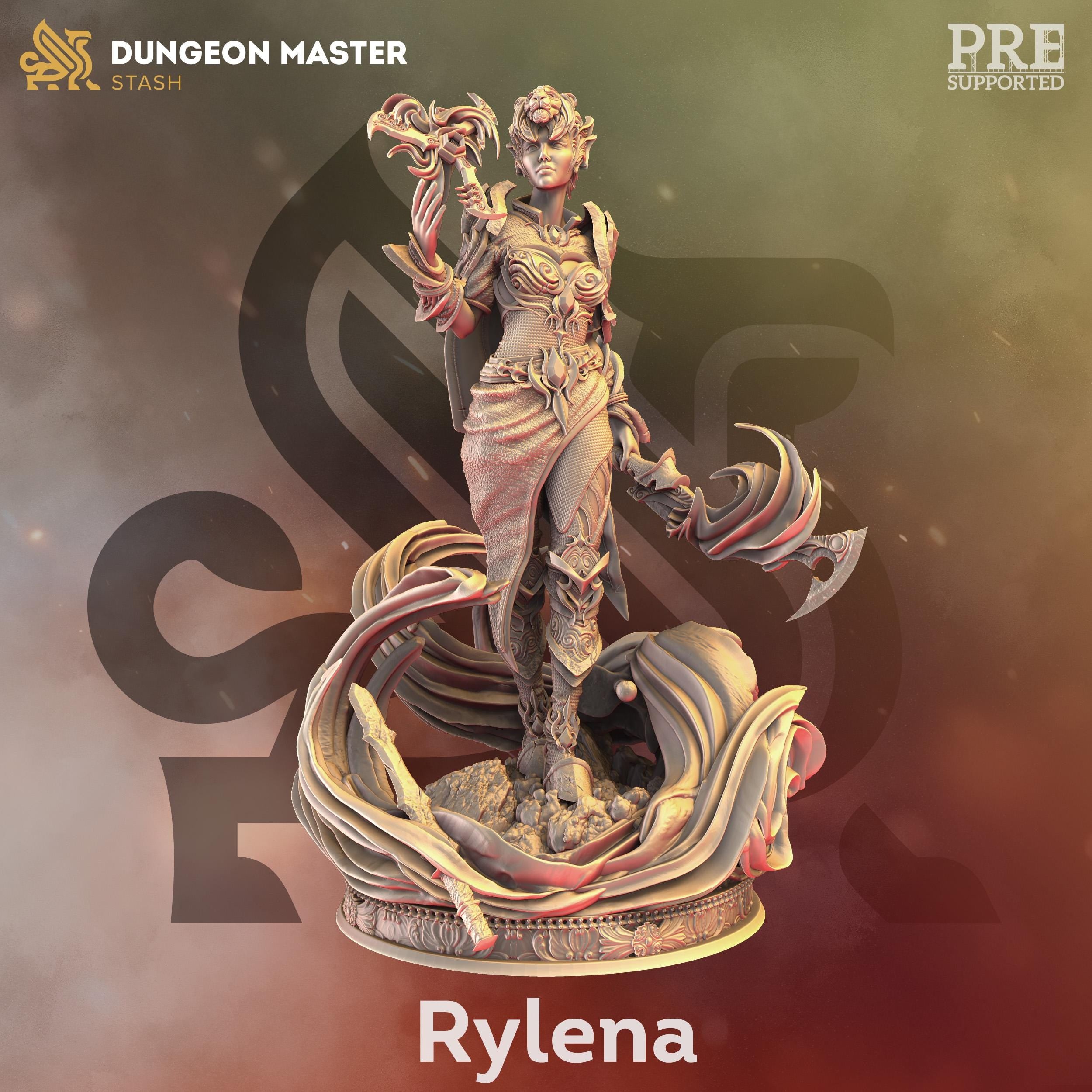 Rylena | Elf Bladesinger Wizard Ranger Fighter | 32mm / 28mm / 75mm | Ideal for Tabletop RPGs | Dungeons and Dragons - Dm Stash
