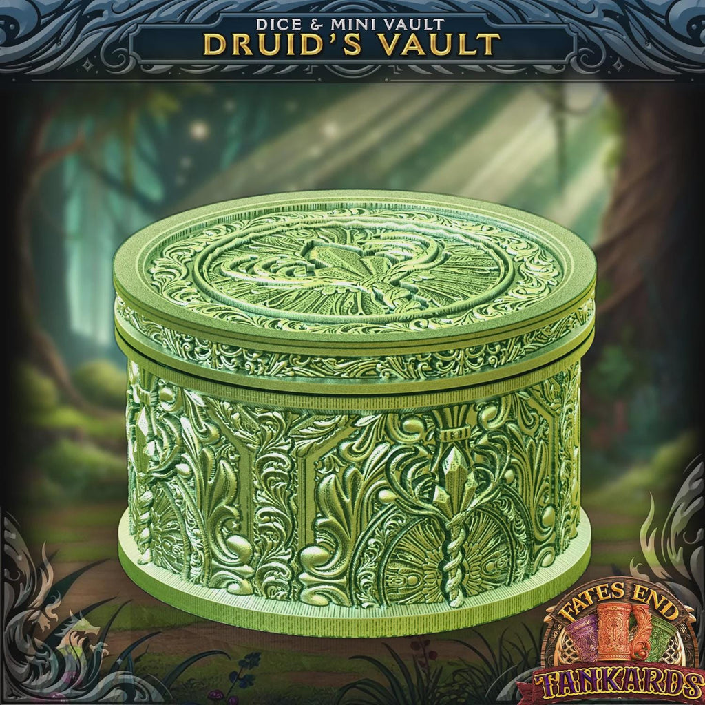 Druid’s Vault Dice Storage | Secure Screw-Top Dice Box | DND Dice Holder | Fantasy Dice Vault for Tabletop RPG | Holds 1 Set