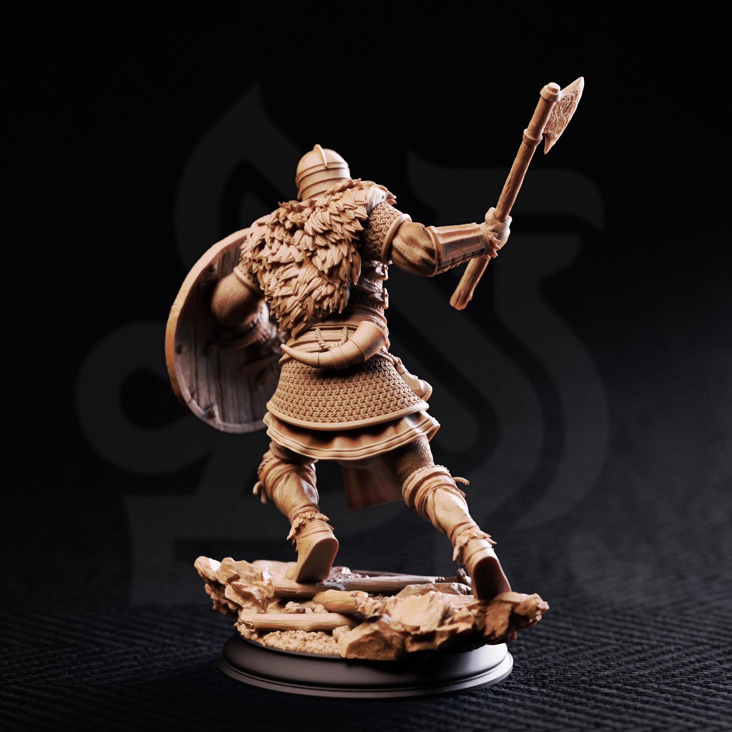 Nils Olav | Human Fighter Barbarian Viking Nordic Paladin | 32mm / 28mm / 75mm | Ideal for Tabletop RPGs | Dungeons and Dragons - Dm Stash