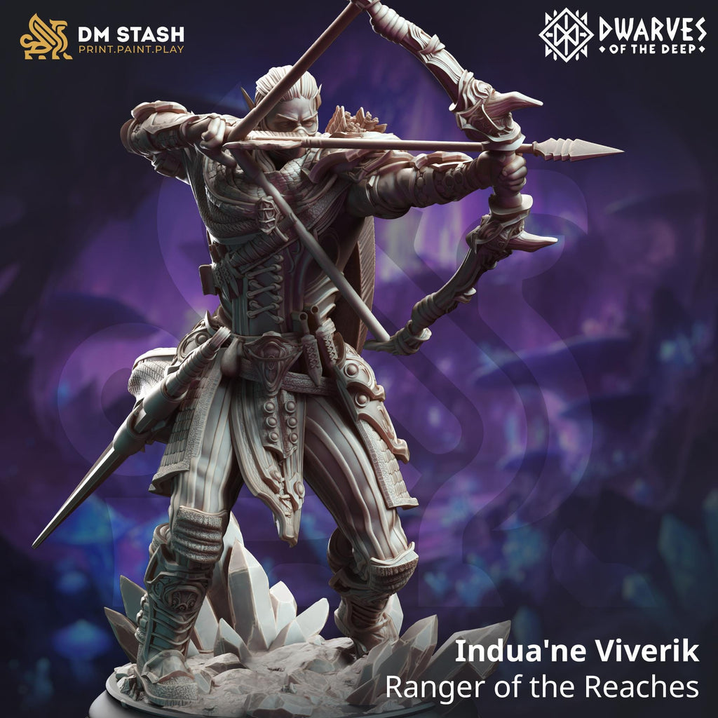 Drow Ranger Miniature DND Miniature | 32mm Resin RPG Figure Dungeons and Dragons