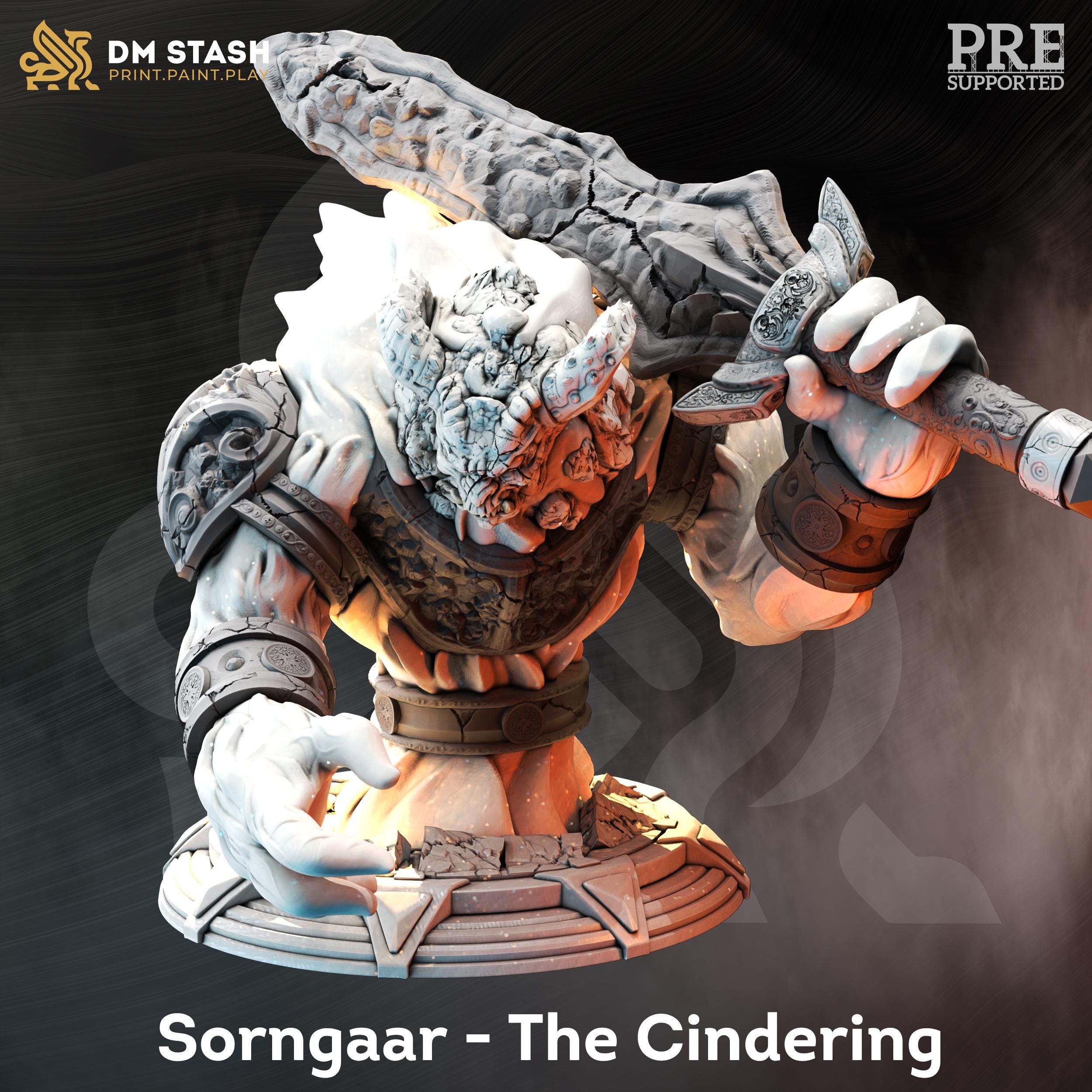 Sorangaar The Cindering | Fire Elemental Monster Enemy | 32mm / 28mm / 75mm | Ideal for Tabletop RPGs | Dungeons and Dragons - Dm Stash
