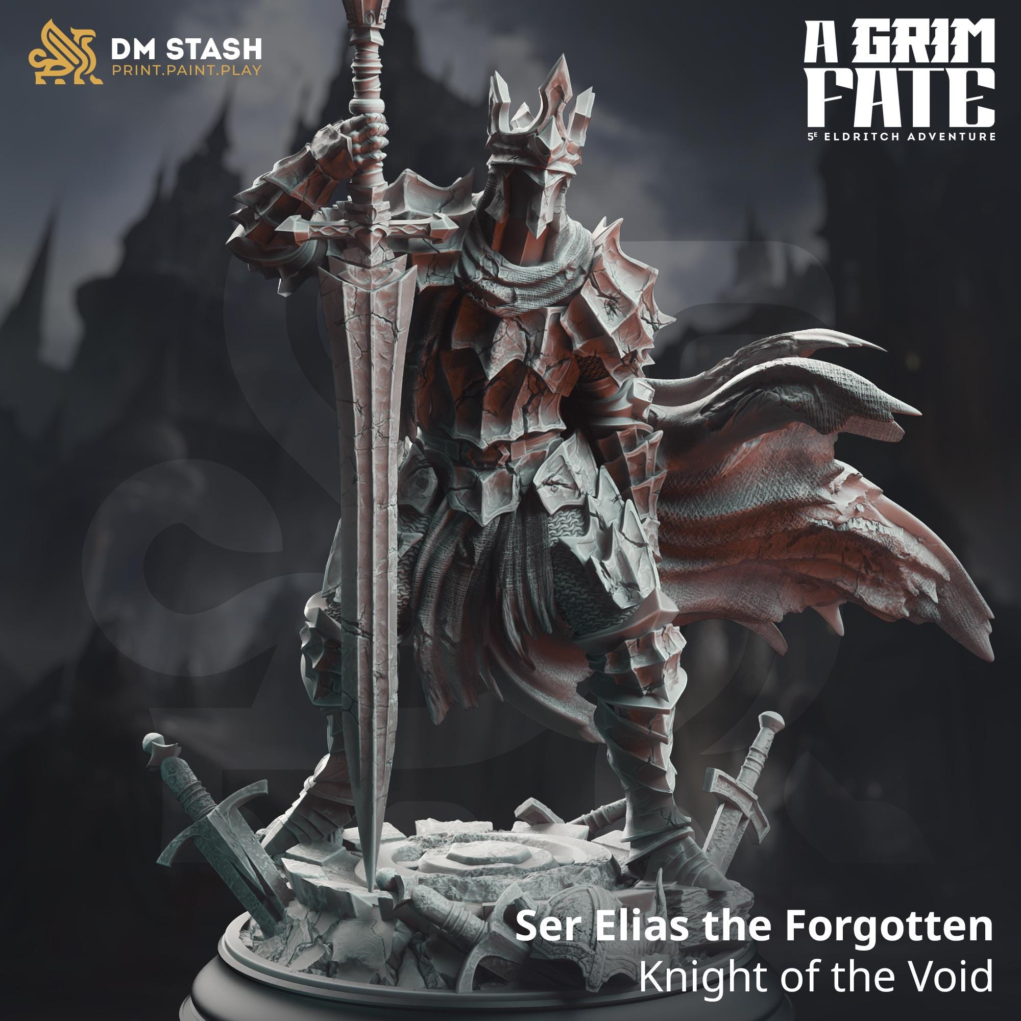 Ser Elias the Forgotten| Human Knight Fighter Paladin | 32mm / 28mm / 75mm | Ideal for Tabletop RPGs | Dungeons and Dragons - Dm Stash