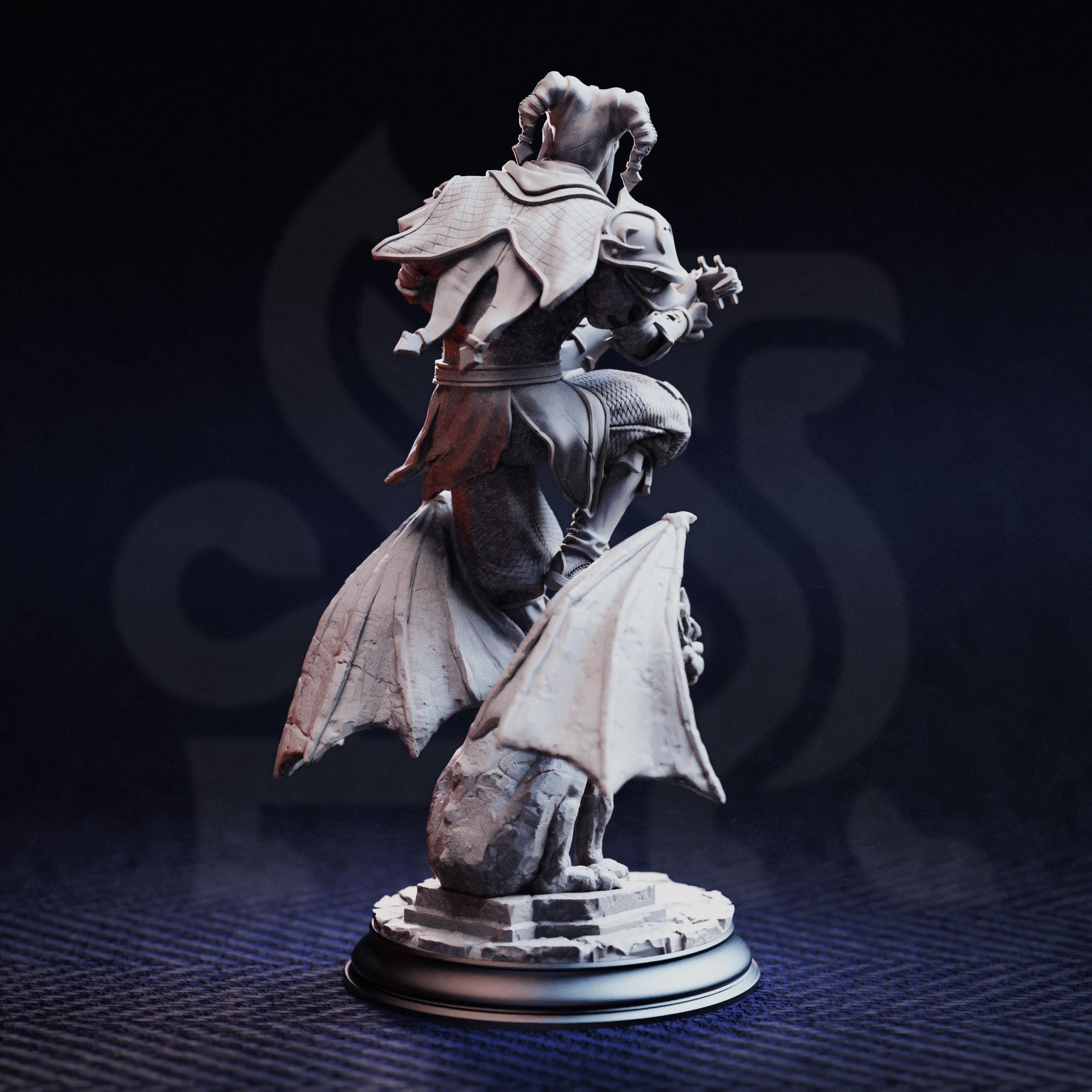 Traveling Jack Tiefling Rogue Bard DND Miniature | 32mm Resin RPG Figure Dungeons and Dragons