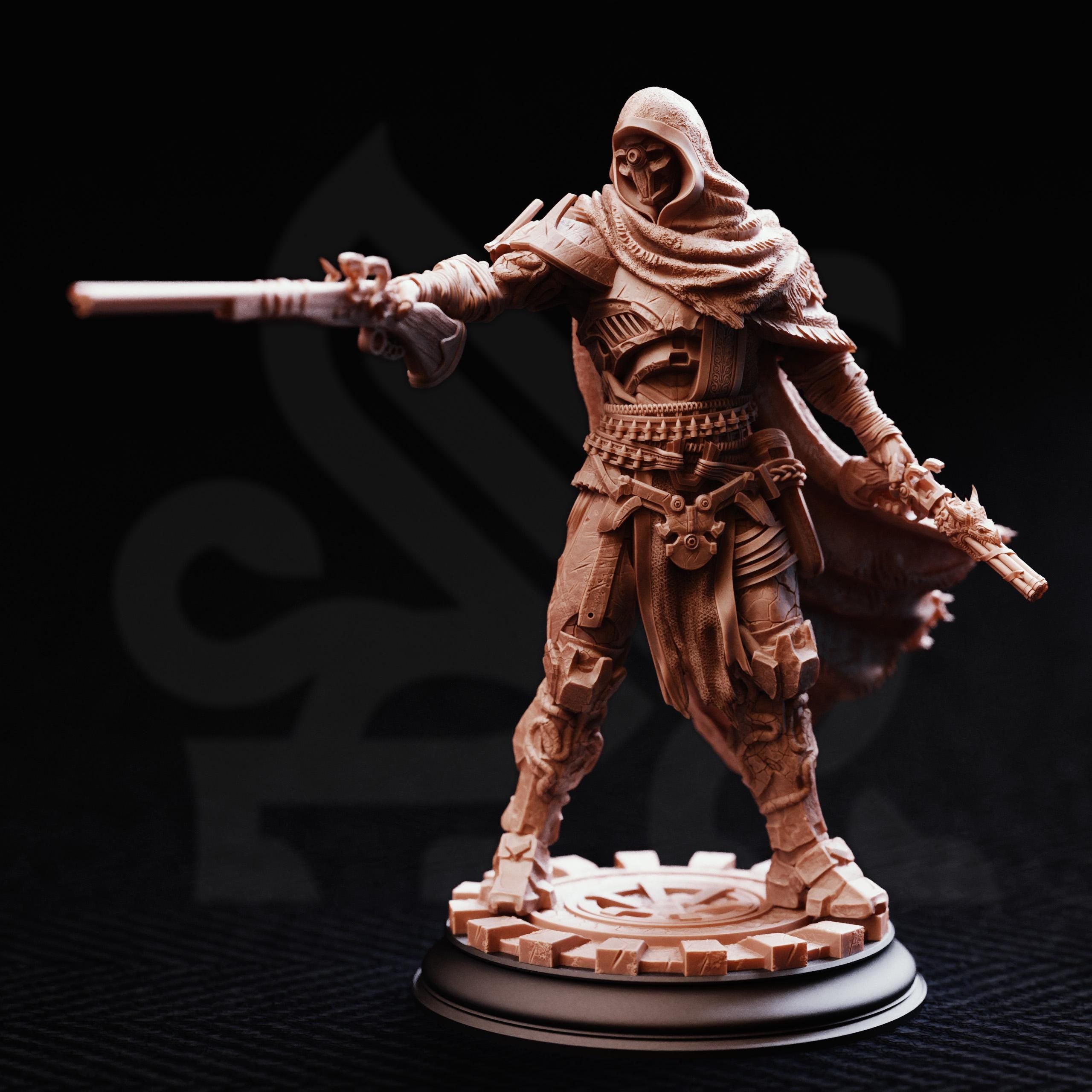 Big Iron | Pirate Warforged Fighter Ranger Gunslinger | 32mm / 28mm / 75mm | Ideal for Tabletop RPGs | Dungeons and Dragons - Dm Stash
