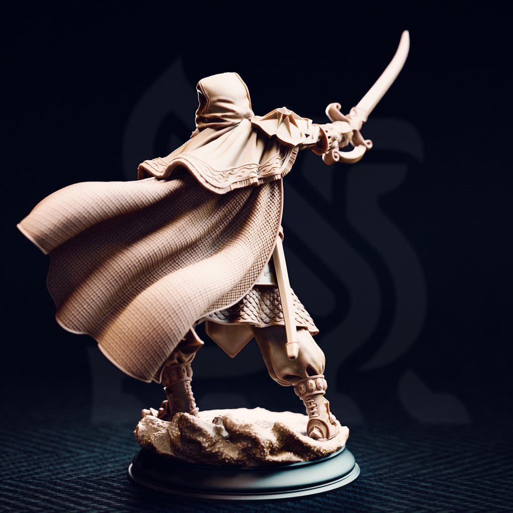 Elwahid Sword Of The Sands | Human Elf Fighter Paladin | 32mm / 28mm / 75mm | Ideal for Tabletop RPGs | Dungeons and Dragons - Dm Stash
