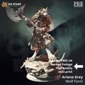 Ariana Grey l Werewolf | Wolf folk Monster Enemy Barbarian | 32mm / 28mm / 75mm | Ideal for Tabletop RPGs | Dungeons and Dragons - Dm Stash