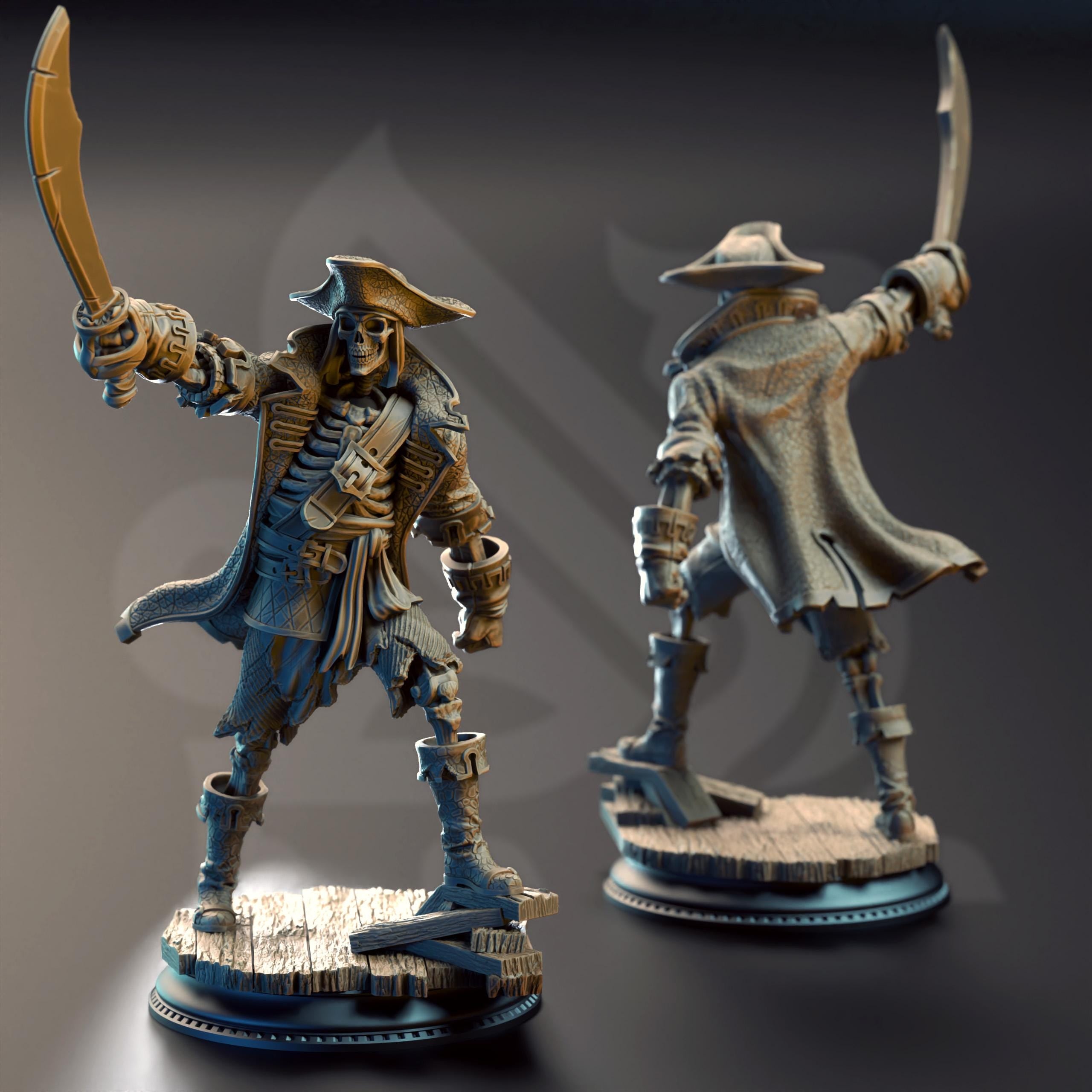 Skeleton Scallywag l Pirate | Monster Enemy Underdark | 32mm / 28mm / 75mm | Ideal for Tabletop RPGs | Dungeons and Dragons - Dm Stash
