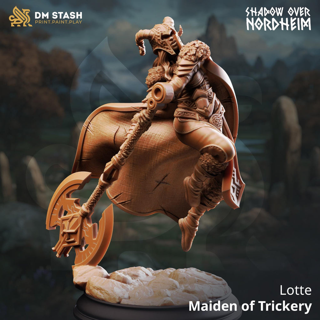Lotte | Human Fighter Barbarian Viking Nordic Paladin| 32mm / 28mm / 75mm | Ideal for Tabletop RPGs | Dungeons and Dragons - Dm Stash