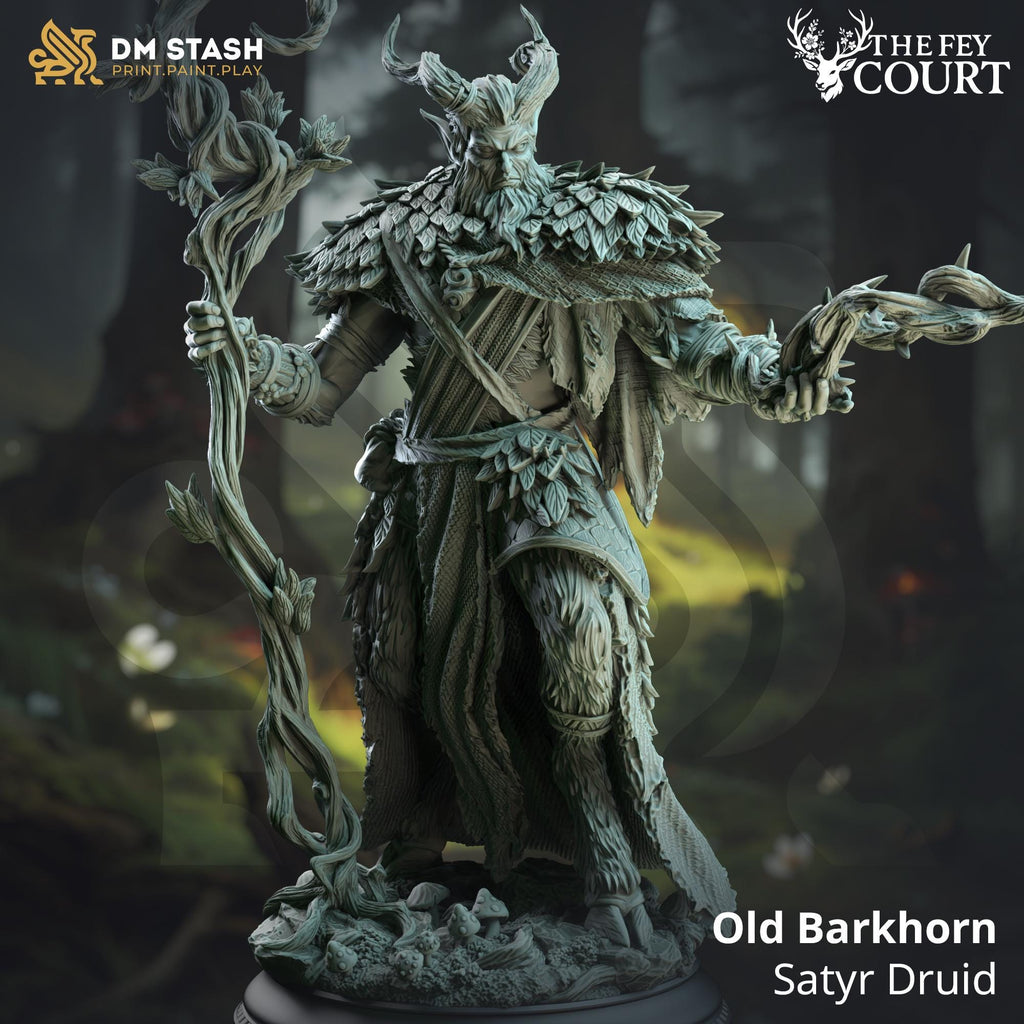 Old Blackhorn | Satyr Druid | 32mm / 28mm / 75mm | Ideal for Tabletop RPGs | Dungeons and Dragons - Dm Stash