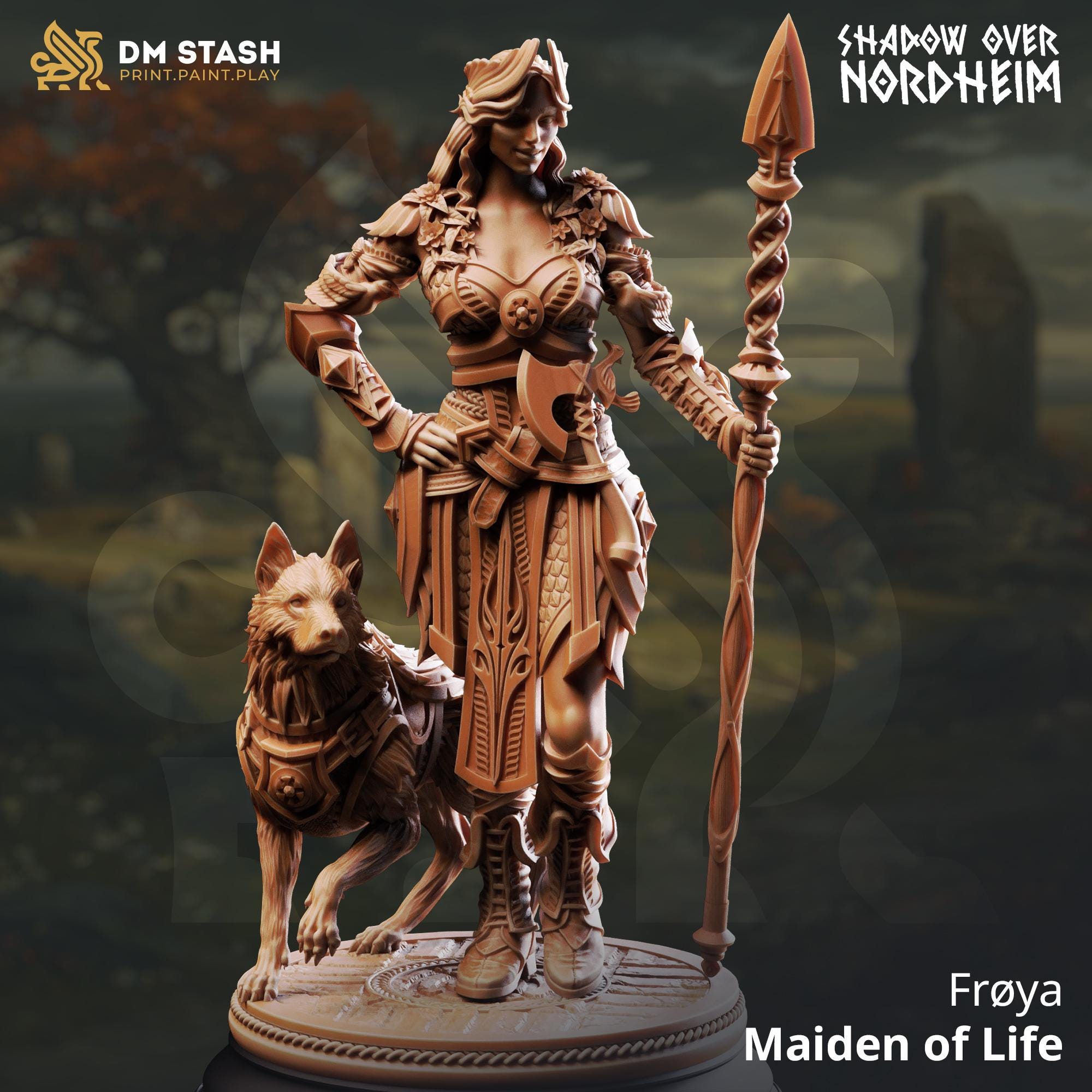 Froya Maiden Of Life | Human Druid Ranger Fighter Cleric | 32mm / 28mm / 75mm | Ideal for Tabletop RPGs | Dungeons and Dragons - Dm Stash
