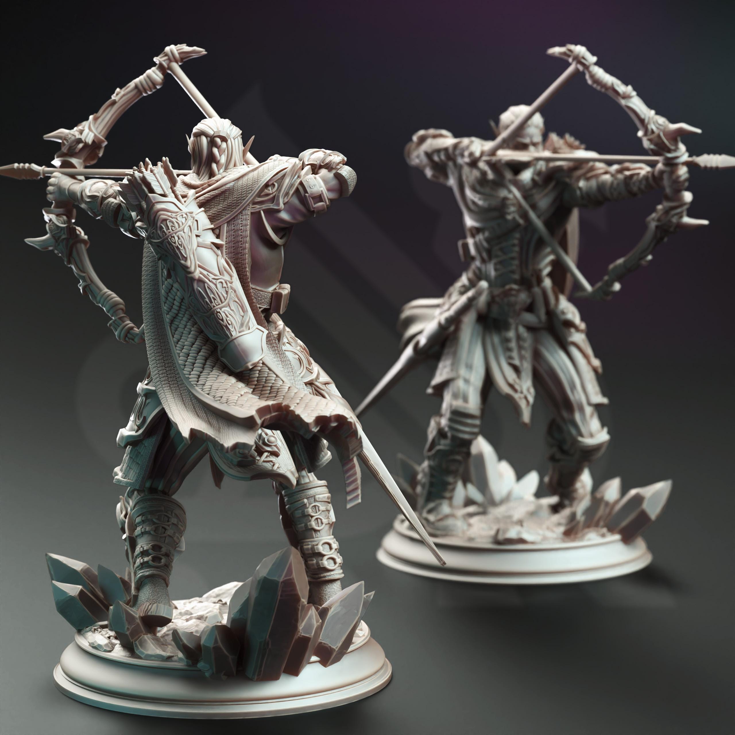 Drow Ranger Miniature DND Miniature | 32mm Resin RPG Figure Dungeons and Dragons