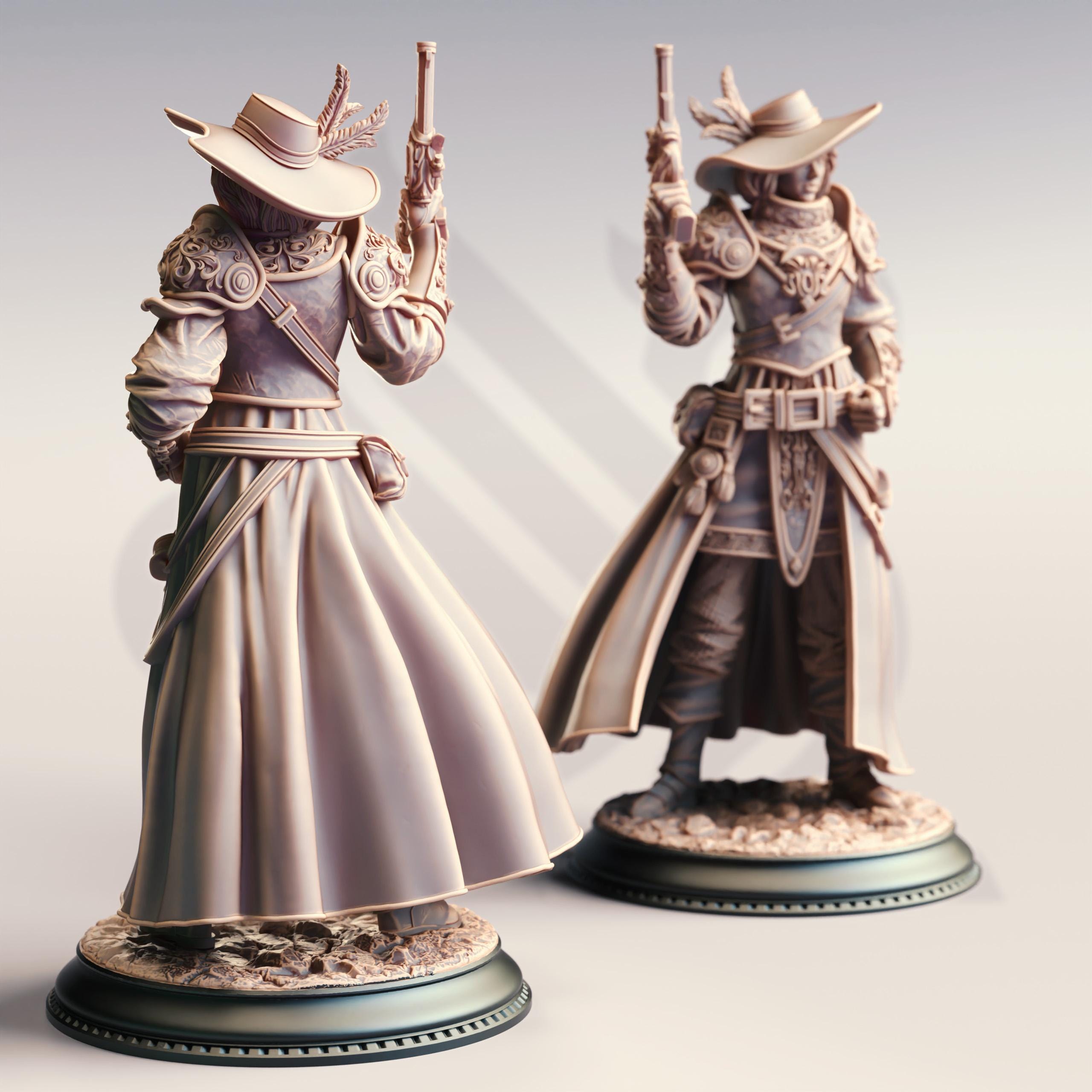 Lady Cirilia Of The Reach | Human Gunslinger Ranger | 32mm / 28mm / 75mm | Ideal for Tabletop RPGs | Dungeons and Dragons - Dm Stash