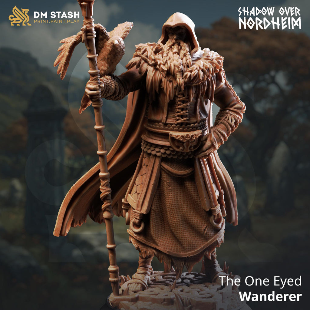 The One Eyed Wanderer | Nordic Druid Mage Sorcerer Wizard | 32mm / 28mm / 75mm | Ideal for Tabletop RPGs | Dungeons and Dragons - Dm Stash