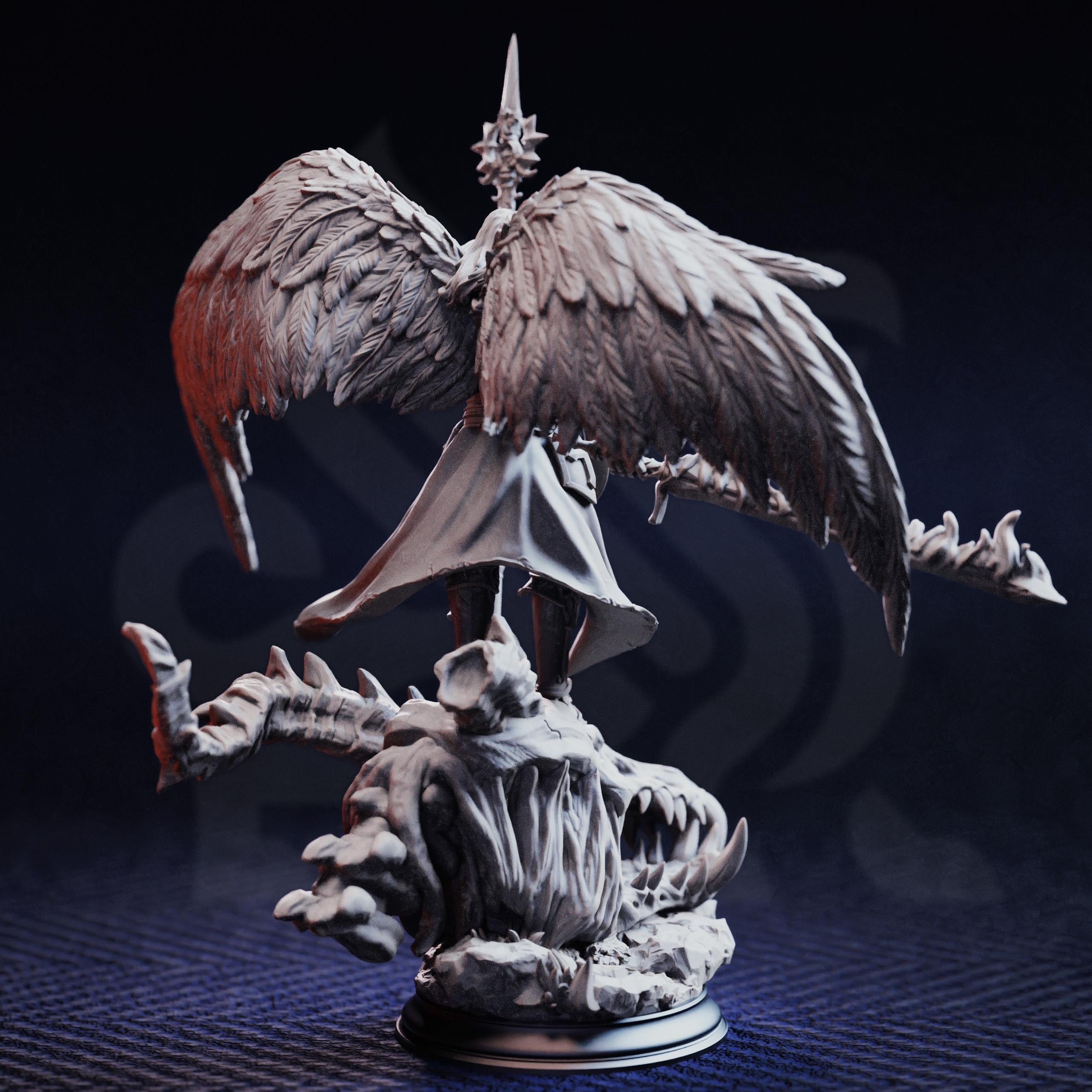Tyrius the Reborn Angel DND Miniature | 32mm Resin RPG Figure Dungeons and Dragons