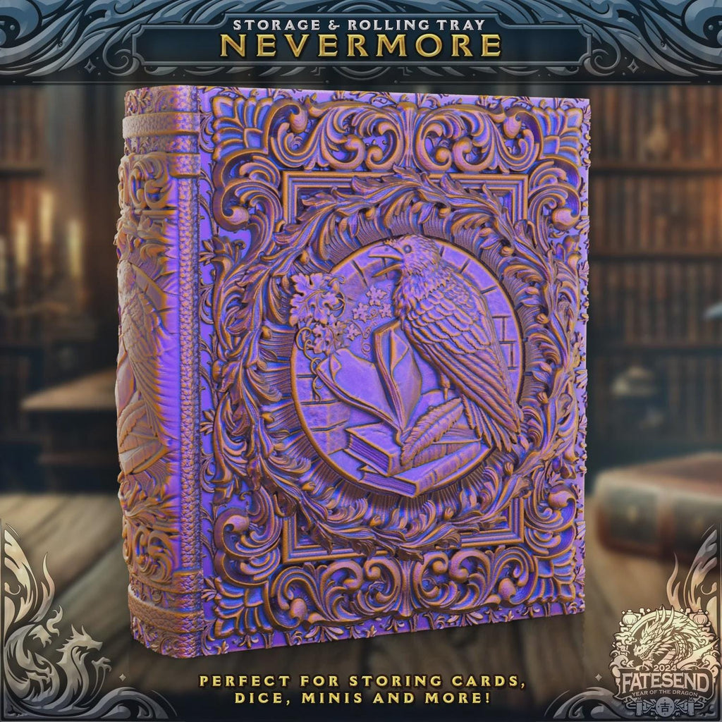 Raven Tome Gothic Tower Book | Dungeons & Dragons Dice Storage Tome | RPG Dice Tray | Bardic Gift | TTRPG Accessory Organiser
